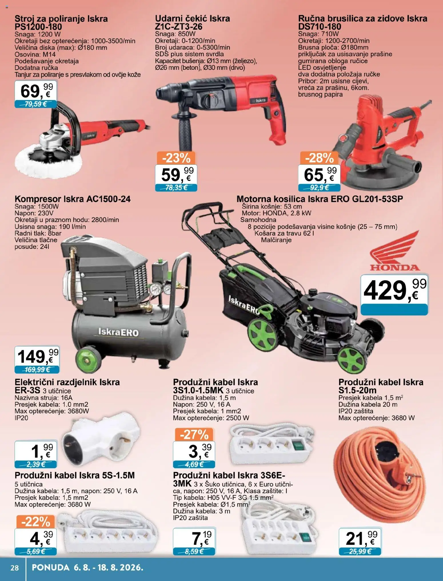 KTC katalog | vrijedi od 06.08.2026 | Stranica: 18 | Proizvodi: Brusilica, Kosilica, Utičnica, Kabel