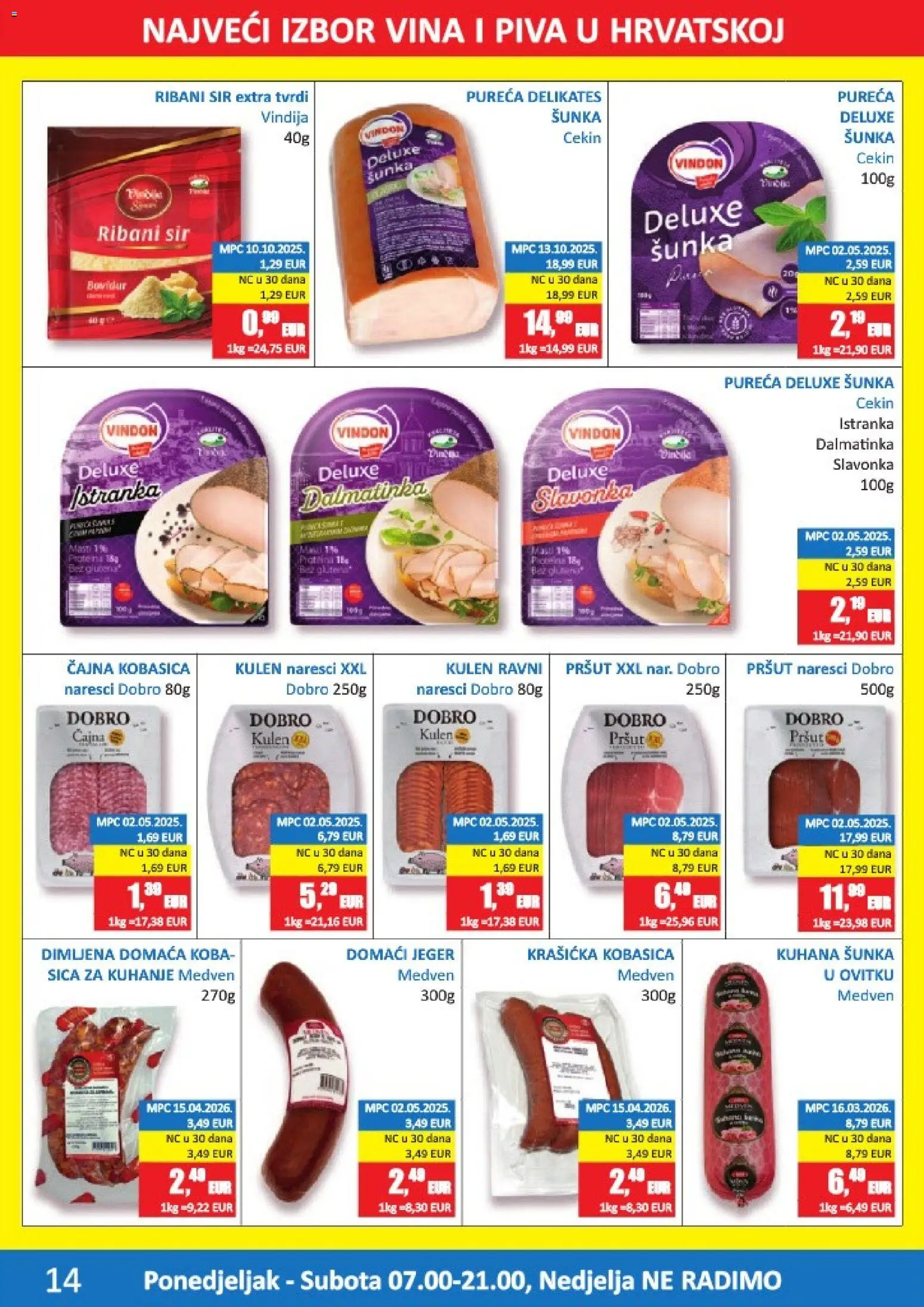 Vrutak katalog | vrijedi od 14.09.2026 | Stranica: 14 | Proizvodi: Šunka, Kobasica, Kulen, Čajna kobasica