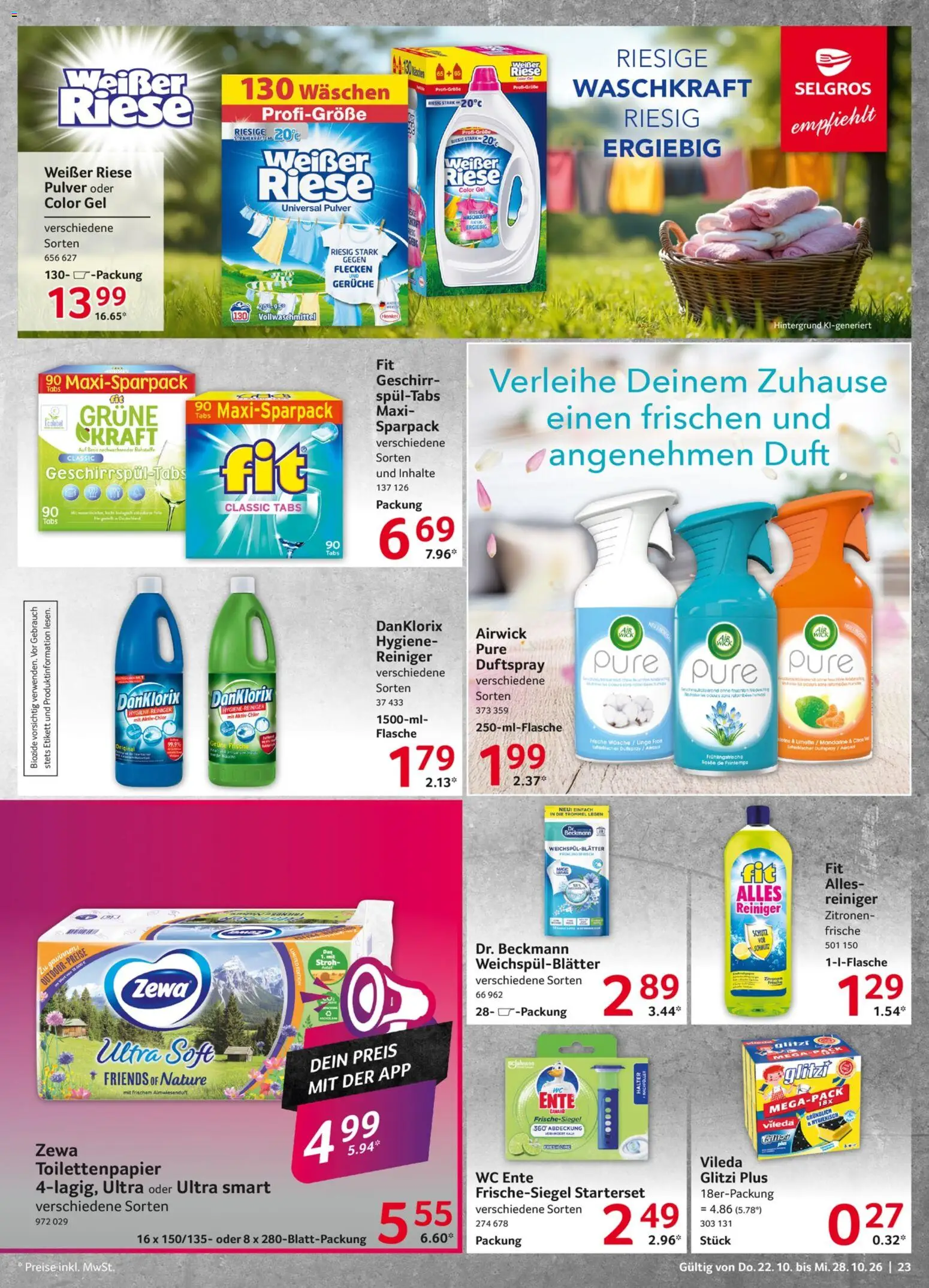 Selgros Prospekt – gültig ab 22.10.2026 | Seite: 23 | Produkte: Duft, Zewa, Ente, Zitronen