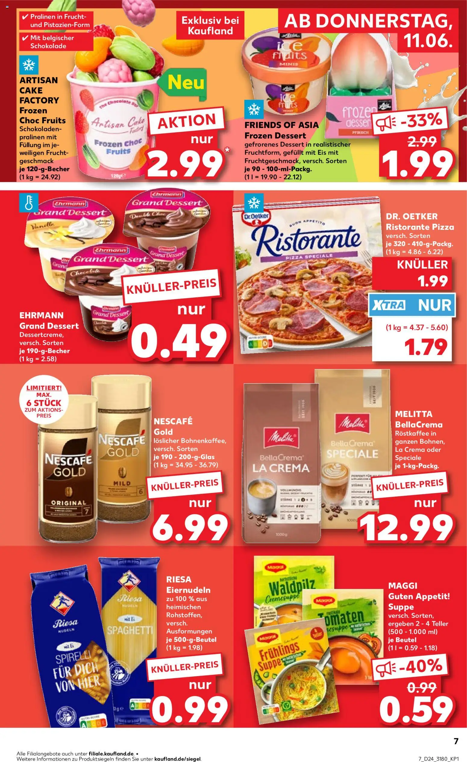 Kaufland Prospekt Leipzig – gültig ab 11.06.2026 | Seite: 7 | Produkte: Ristorante, Nescafe, Pasta, Pizza