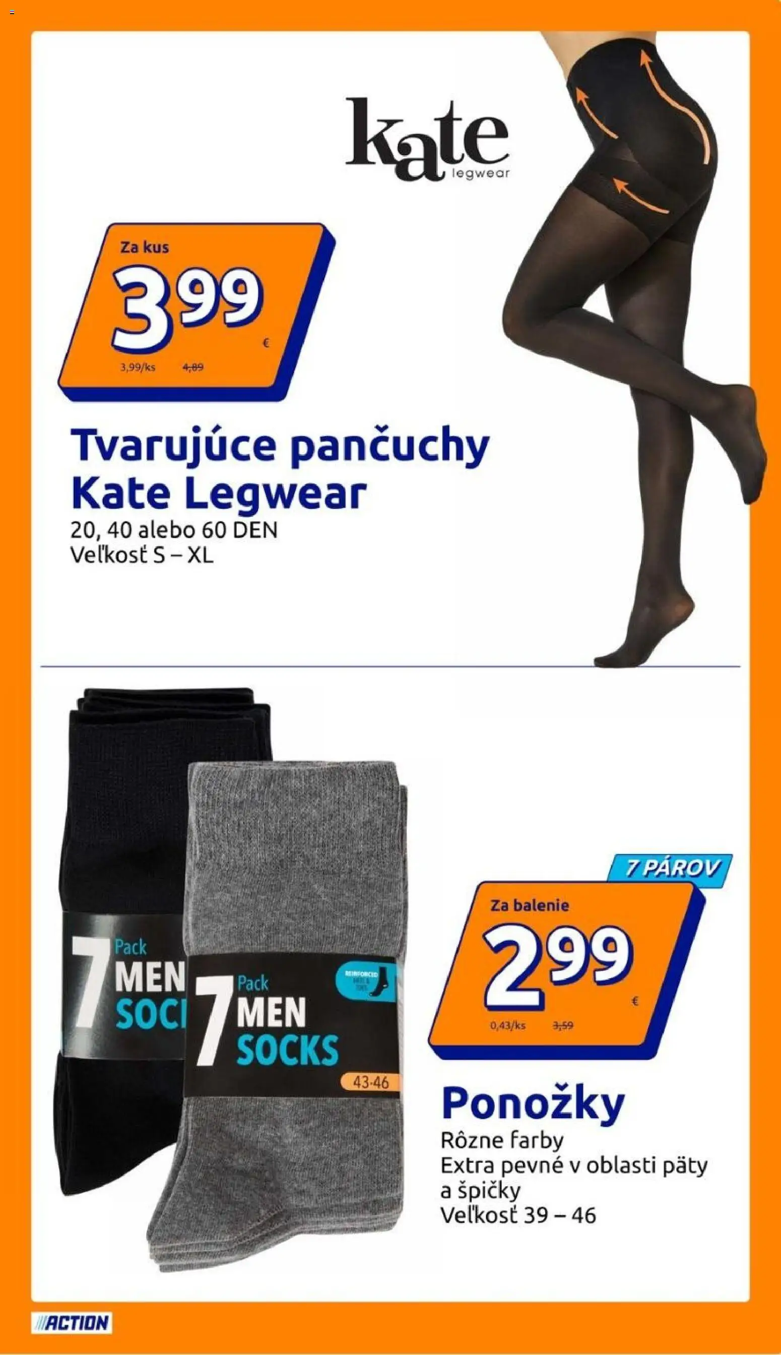 Nové Action akcie – leták je platný od 07.10.2026 | Strana: 9 | Produkty: Ponožky