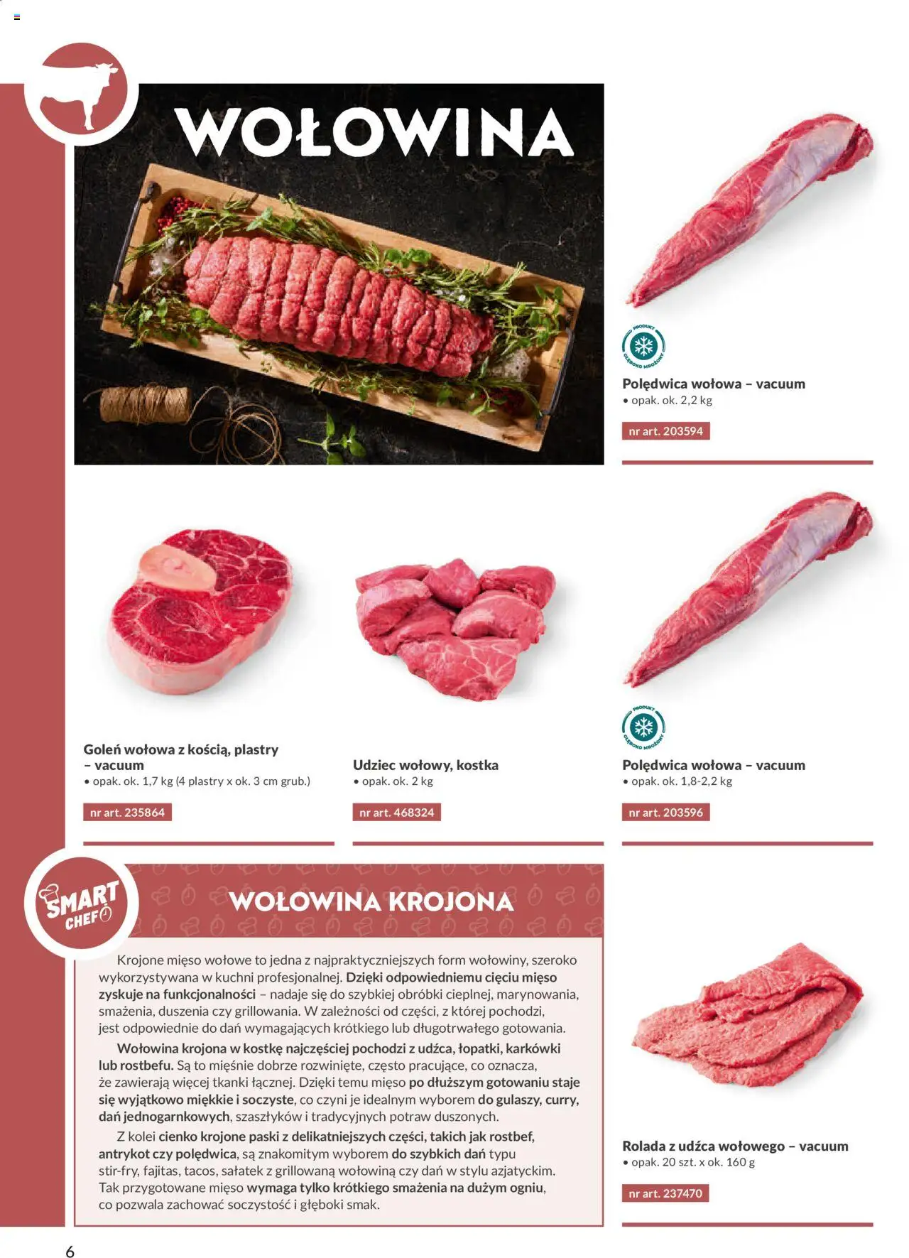 Makro Gazetka - Katalog mięsa surowe kalibrowane od 23.07.2025 | Strona: 6 | Produkty: Mięso, Rolada, Wołowina