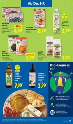 FRESHONA Bio Obst, Versch. Sorten. Tiefgefroren. ab 06.07.2026 gültig | Seite: 49 | Produkte: Olivenol, Wasser, Obst, Erbsen