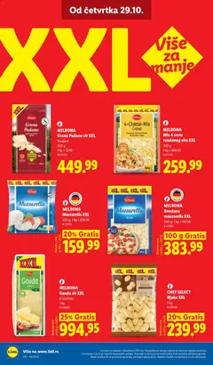 MILBONA Mozzarella Rendana XXL, 500 g - pregled Lidl kataloga - važi od 29.10.2026 | Strana: 58 | Proizvode: Njoke, Gouda, Gauda sir, Sir