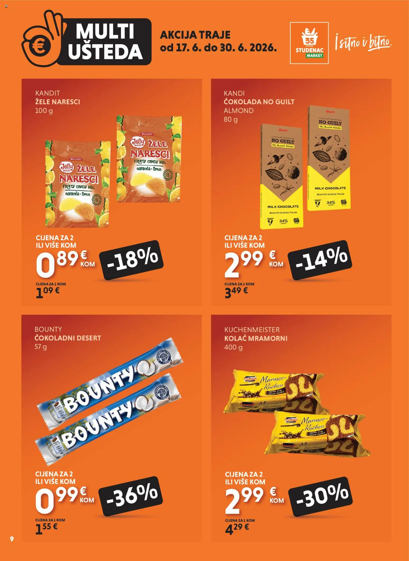 Studenac katalog | vrijedi od 17.06.2026 | Stranica: 9 | Proizvodi: Čokolada, Limun