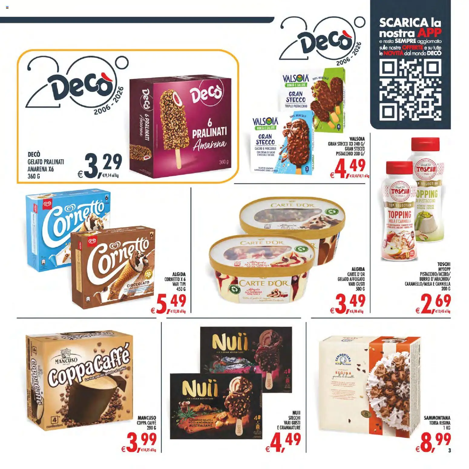 Volantino Decò del 10/07/2026 | Pagina: 3 | Prodotti: Caffè, Gelato, Top, Amarena