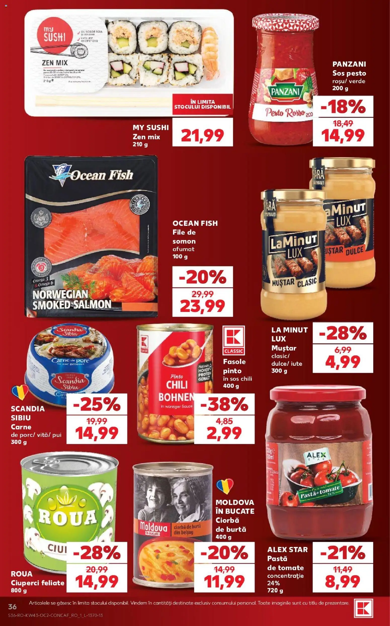 Noul catalog Kaufland – valabil de la 21.10.2026 | Pagină: 36 | Produse: Panzani, Somon, Lux, Muștar