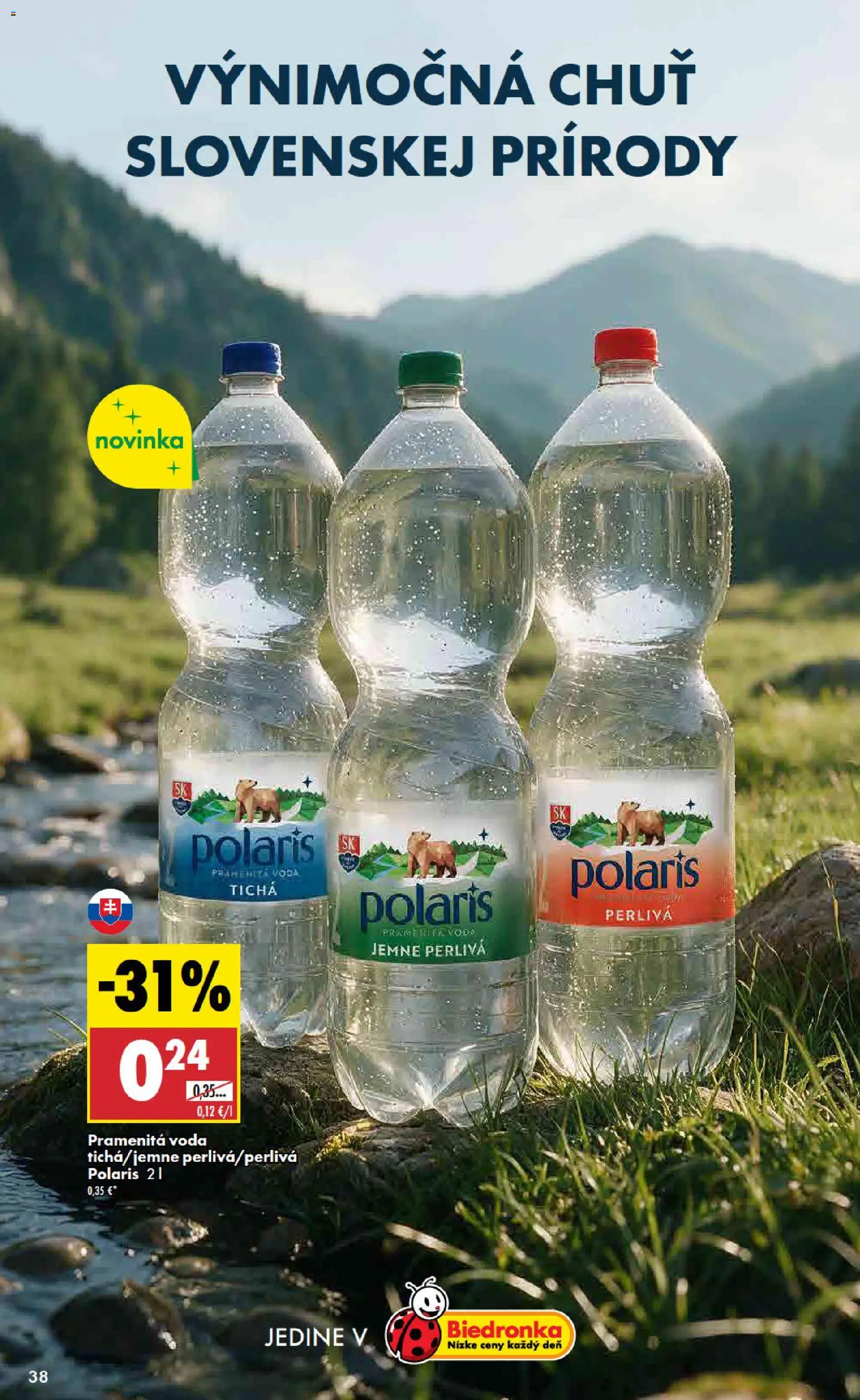 Nové Biedronka akcie – leták je platný od 01.10.2026 | Strana: 38 | Produkty: Pramenitá voda, Voda