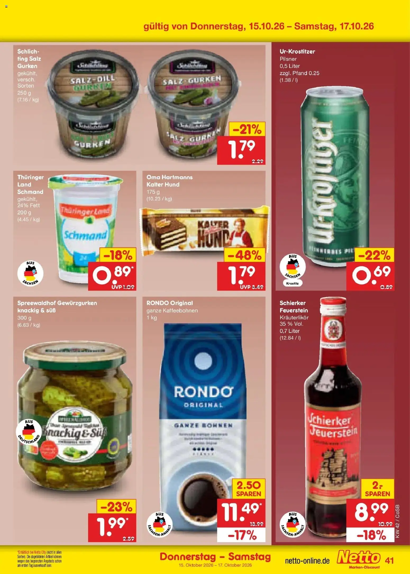 Netto Marken-Discount Prospekt Leipzig (ab 12.10.2026) » Angebote | Seite: 57 | Produkte: Salz, Gurken