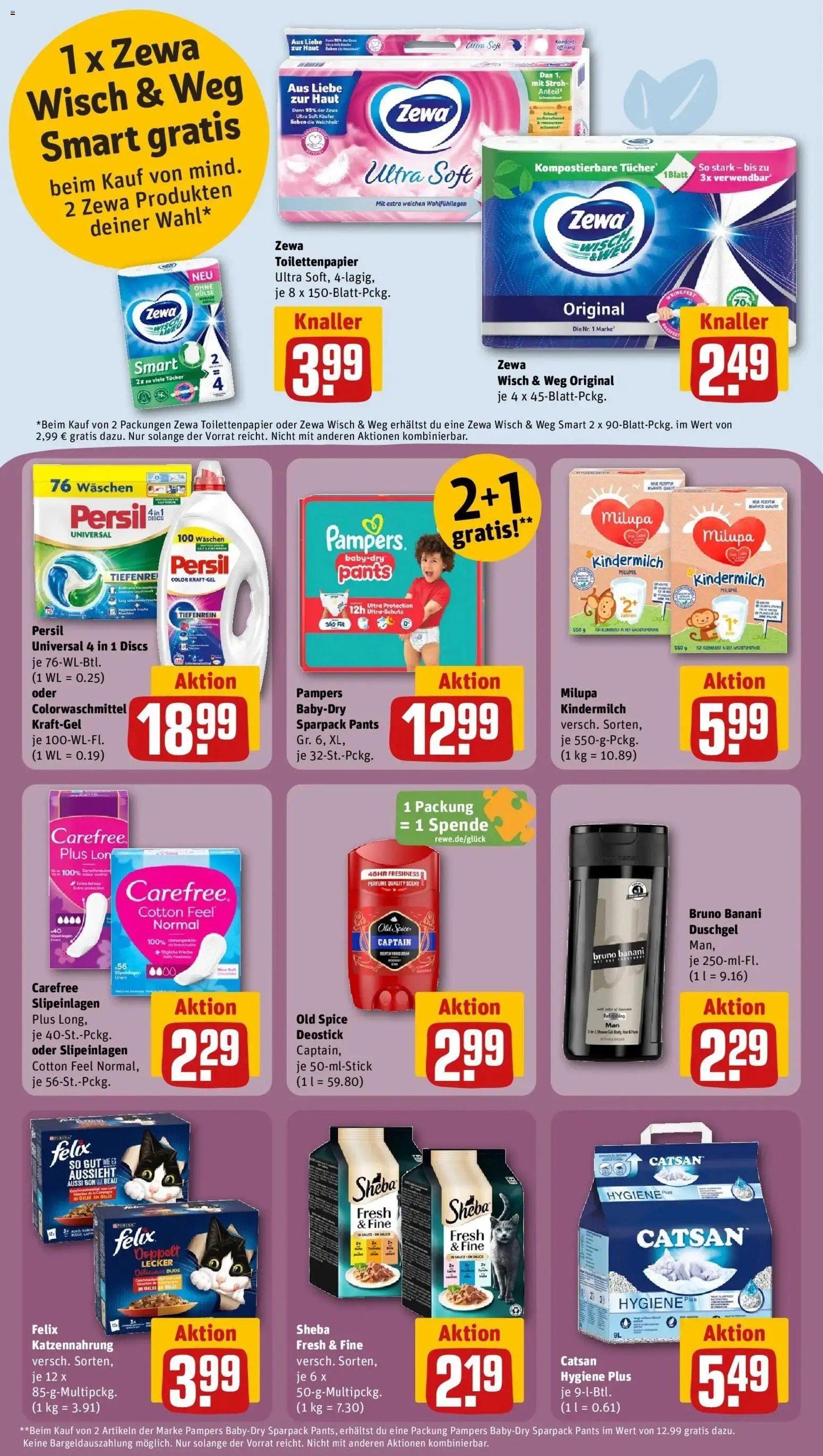 REWE Prospekt ab 31.08.2026 zum Blättern » Angebote | Seite: 26 | Produkte: Catsan, Zewa, Duschgel, Persil