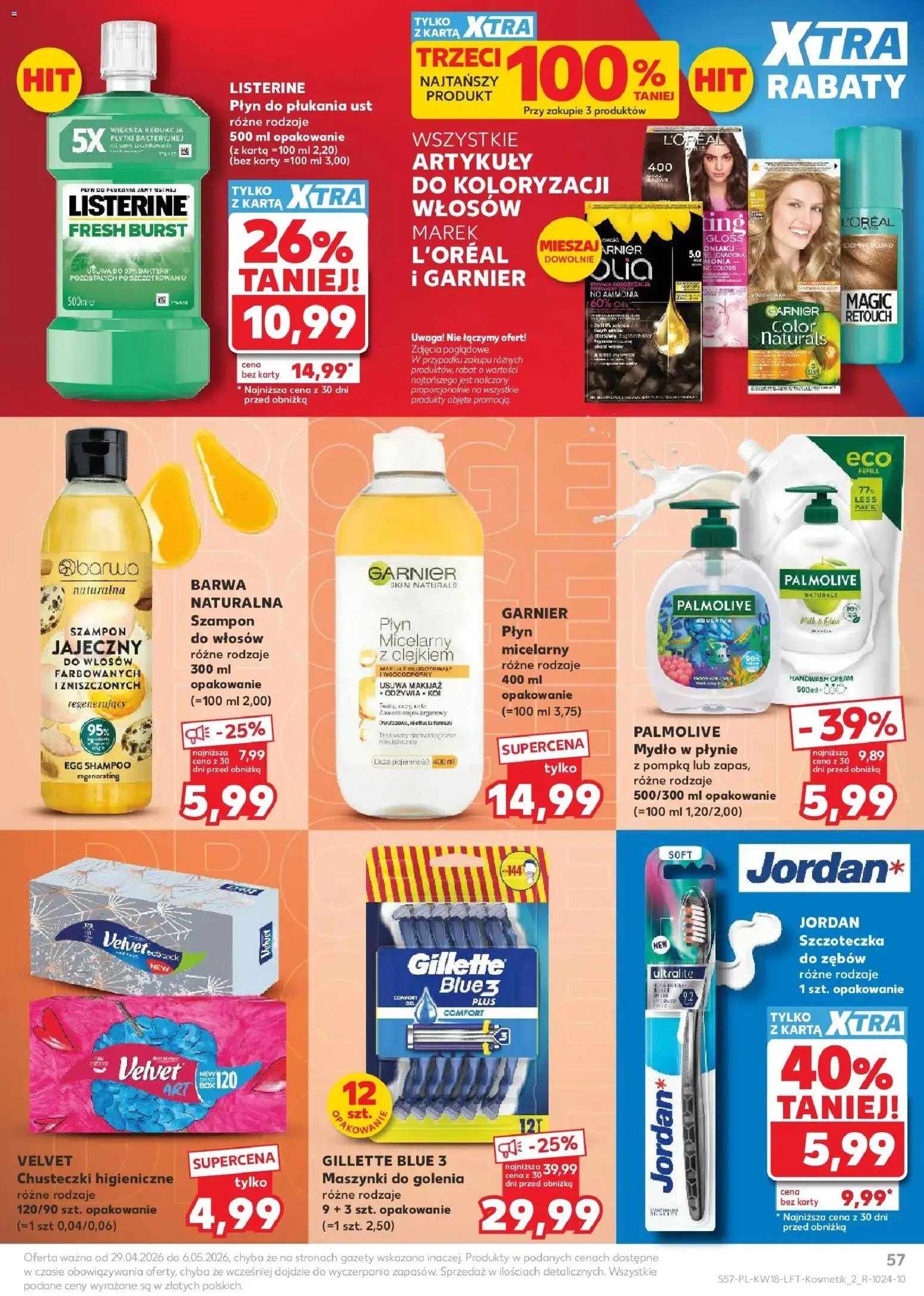 Kaufland - Kaufland Gazetka Tygodnia ważna do 06.05 od 28.04.2026 | Strona: 57 | Produkty: Karta, Gillette, Mydło w płynie, Mydło