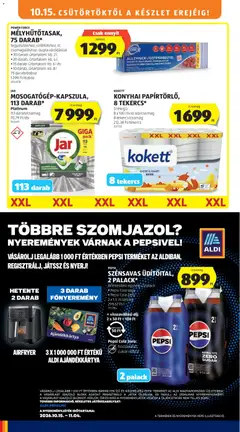 Aldi akciós újság - amely érvényes a következő dátumtól: 2026.10.15. | Oldal: 18 | Termékek: Jar, Pepsi, Játék, Cola