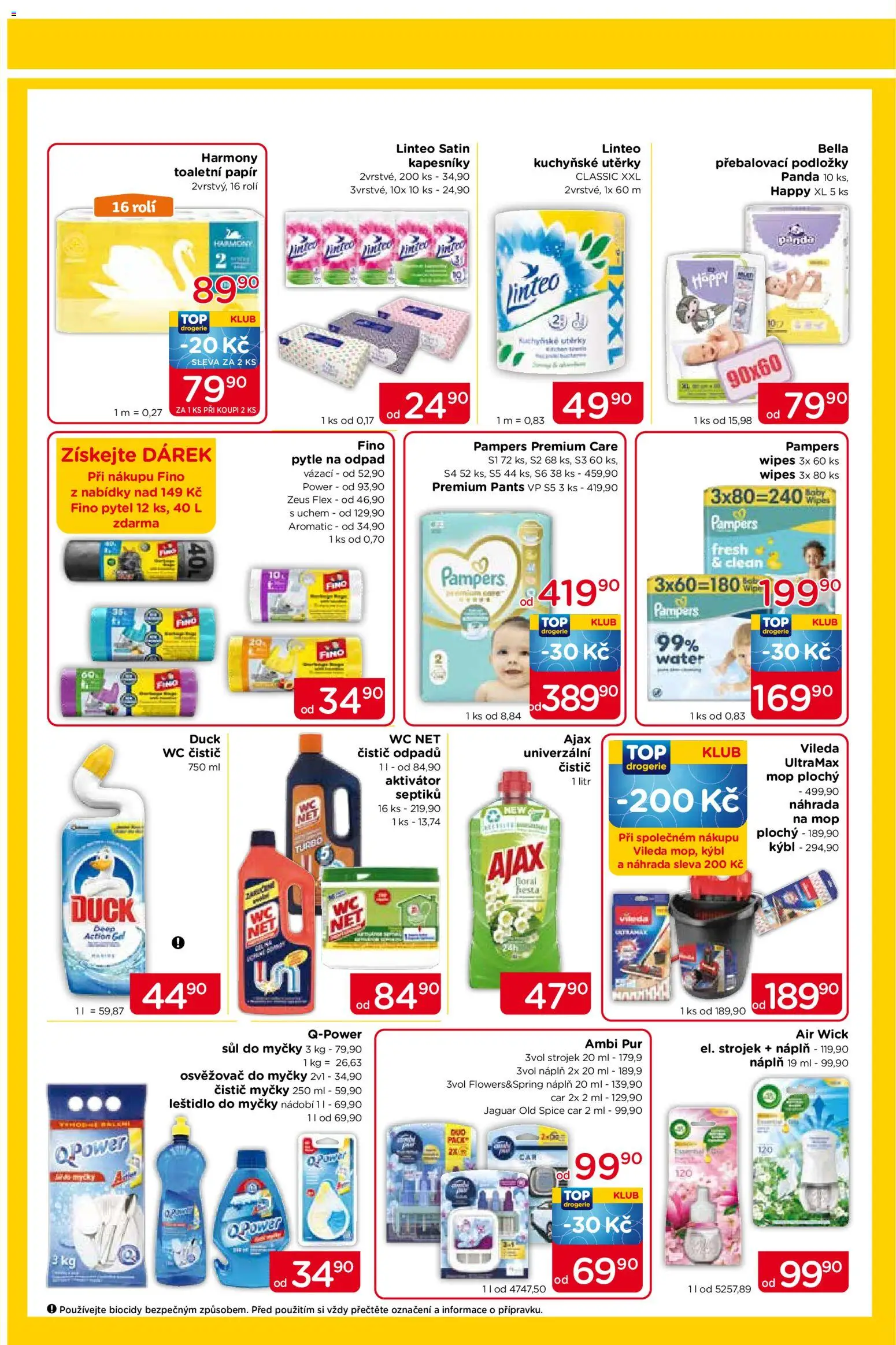 Top drogerie leták od 06.08.2026 | Strana: 3 | Produkty: Leštidlo do myčky, Čistič odpadů, Pytle na odpad, Kapesníky