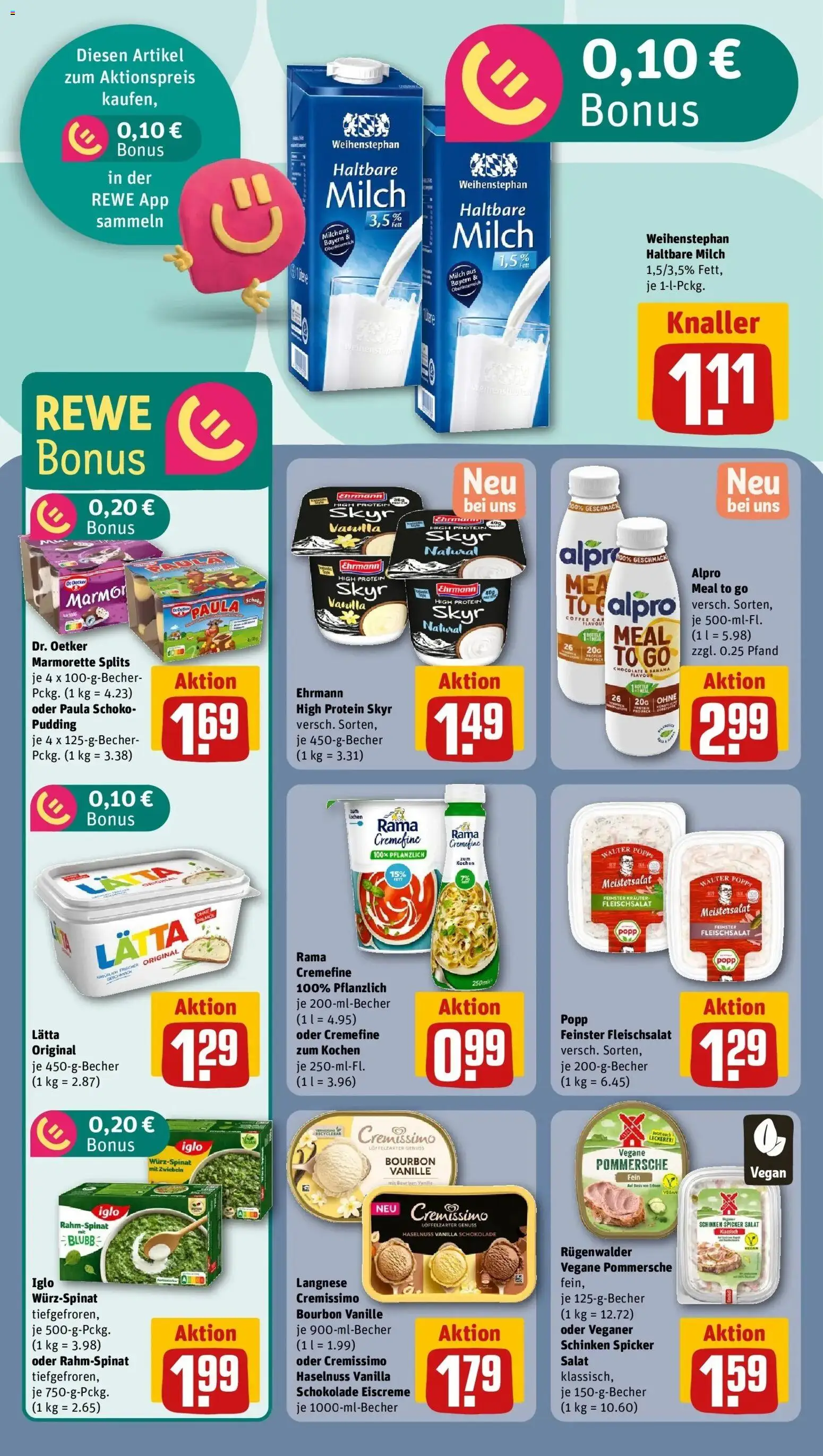 Rewe Prospekt Halle (Saale)	 – gültig ab 02.03.2026 | Seite: 10 | Produkte: Langnese cremissimo, Haltbare milch, Eiscreme, Pudding