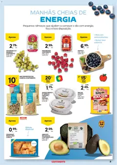 Pré-visualização Continente - Pequeno Almoço válido de 18/08/2026 | Página: 3 | Produtos: Caneca, Queijo, Abacate, Abacates