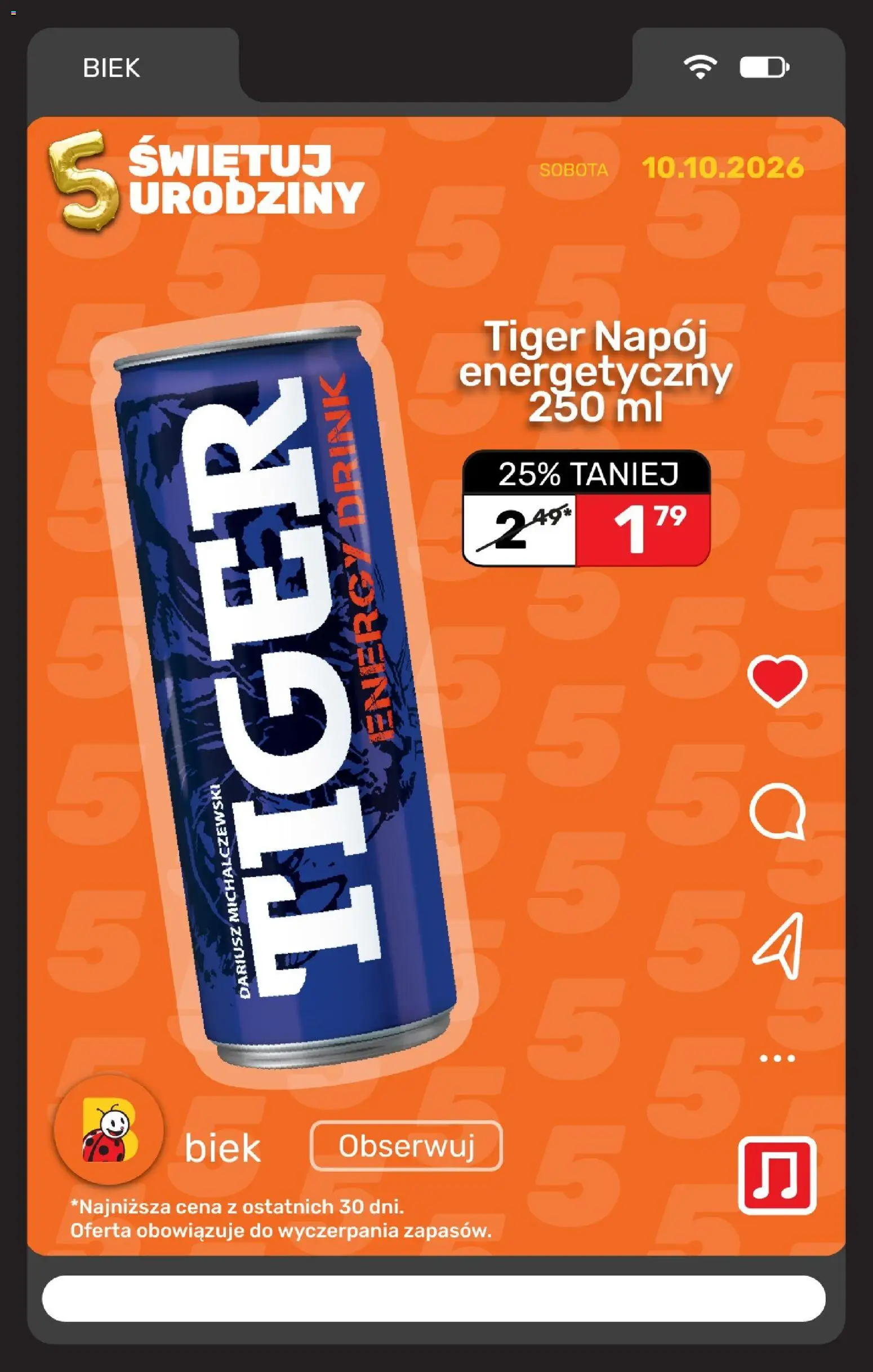 Biedronka gazetka - Biek od 10.10.2026 | Strona: 9 | Produkty: Napój energetyczny