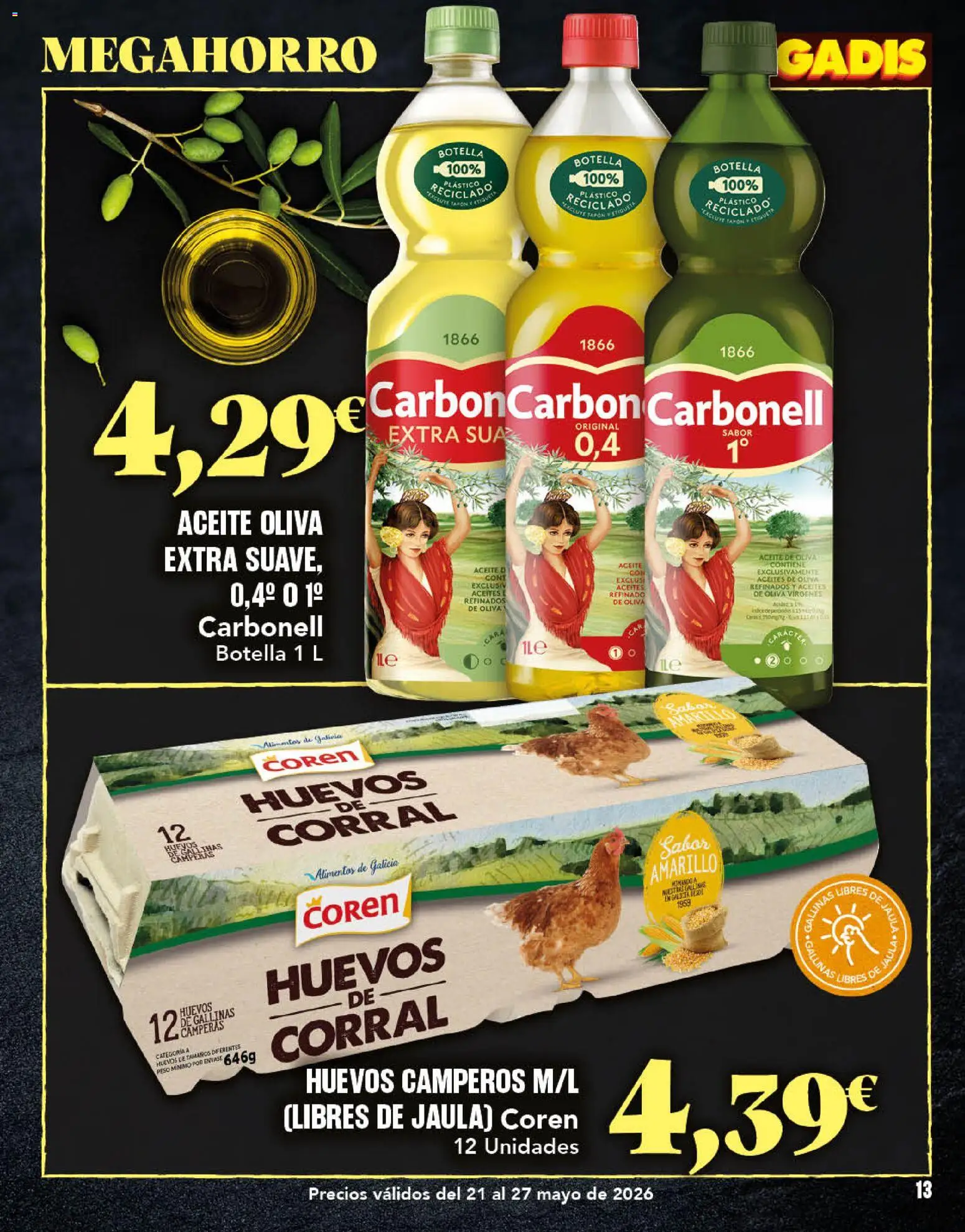 Gadis - folleto │ válido desde el 21.05.2026 | Página: 13 | Productos: Huevos, Aceite, Aceite de oliva