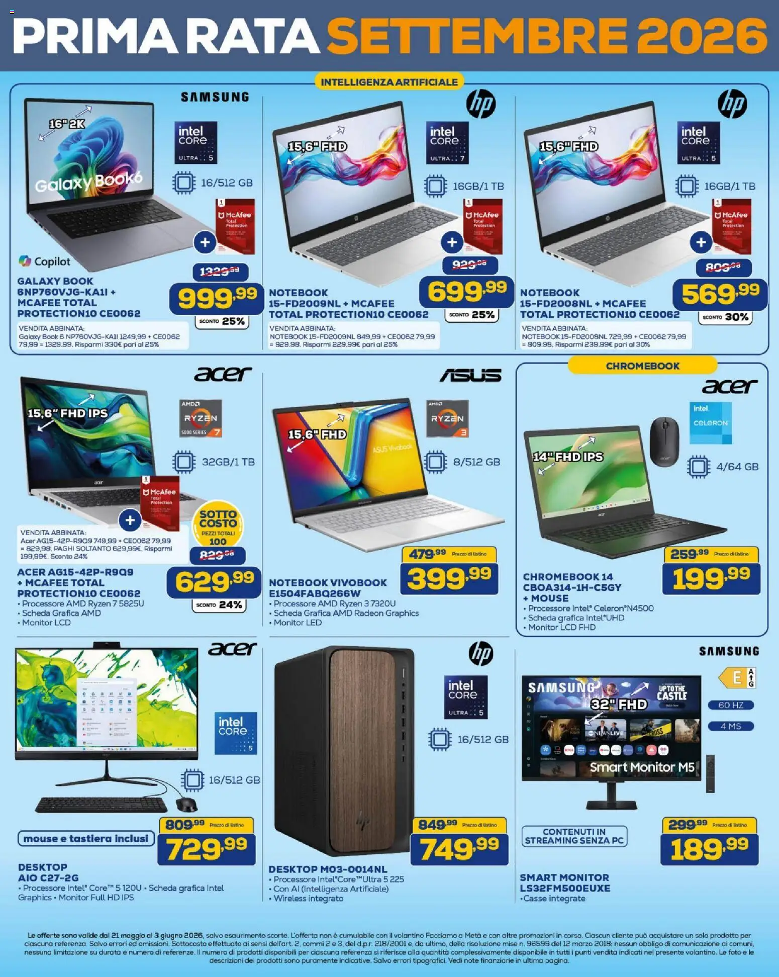 Volantino BRUNO del 21.05.2026 | Pagina: 9 | Prodotti: Notebook, PC, Mouse, Samsung