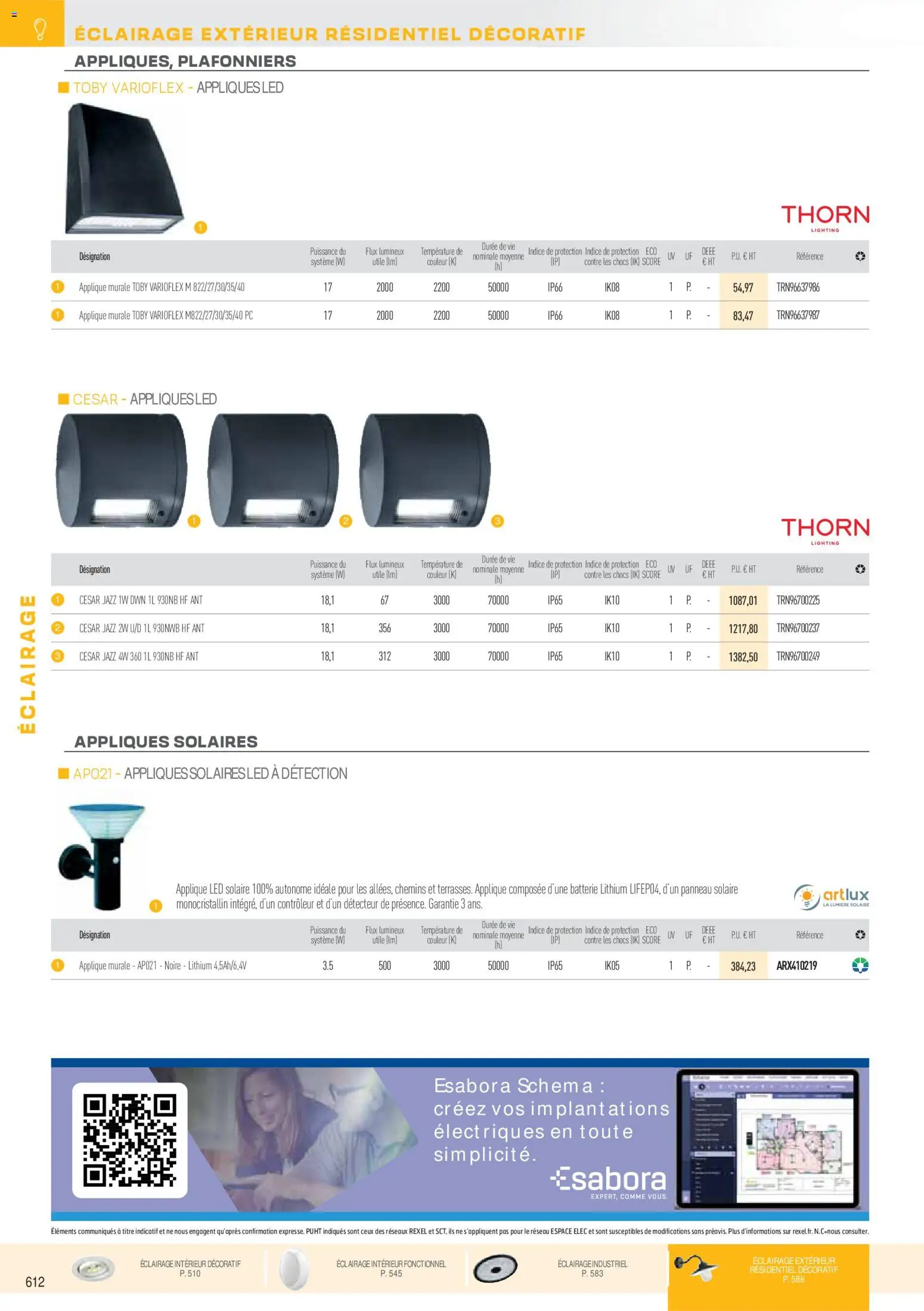 {H1} | Page: 104 | Produits: Éclairage, Batterie, Applique LED, Panneau solaire