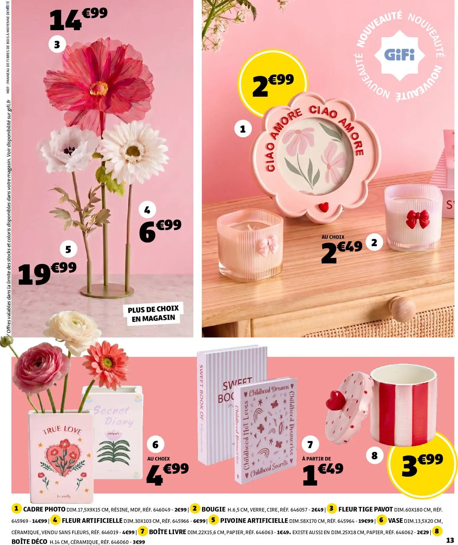 {H1} | Page: 13 | Produits: Pivoine, Vase, Livre, Cadre