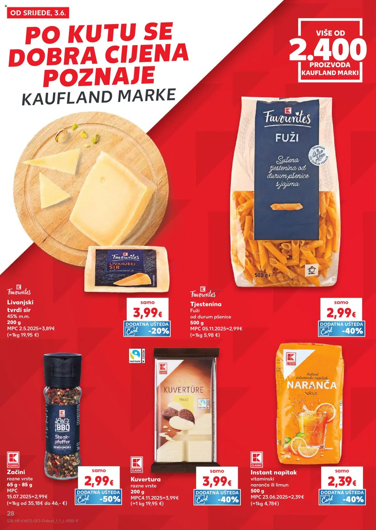 Kaufland katalog | vrijedi od 03.06.2026 | Stranica: 28 | Proizvodi: Sir, Začini, Limun, Pasta