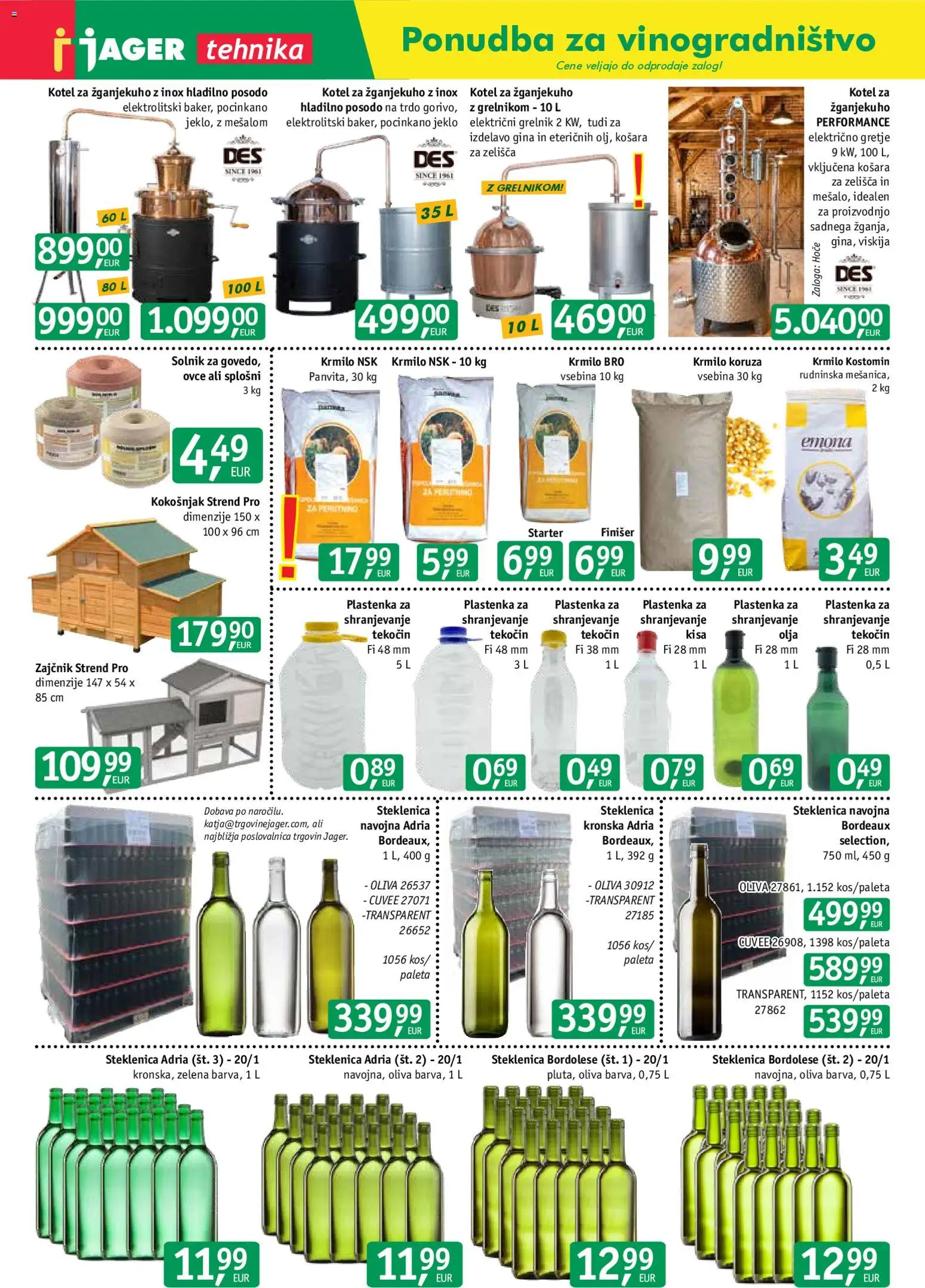 Novi Jager katalog ponudbe – veljaven od 12.08.2026 | Stran: 3 | Izdelki: Steklenica, Koruza, Košara, Zelena