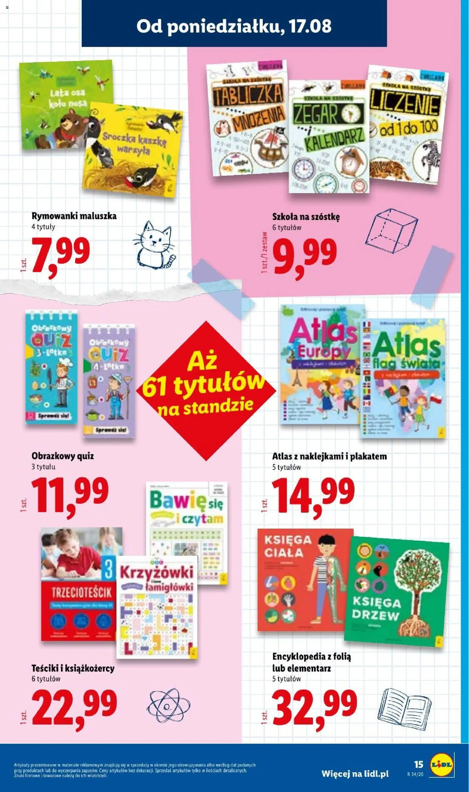 Lidl gazetka od 17.08.2026 | Strona: 15 | Produkty: Kalendarz, Zegar, Folia