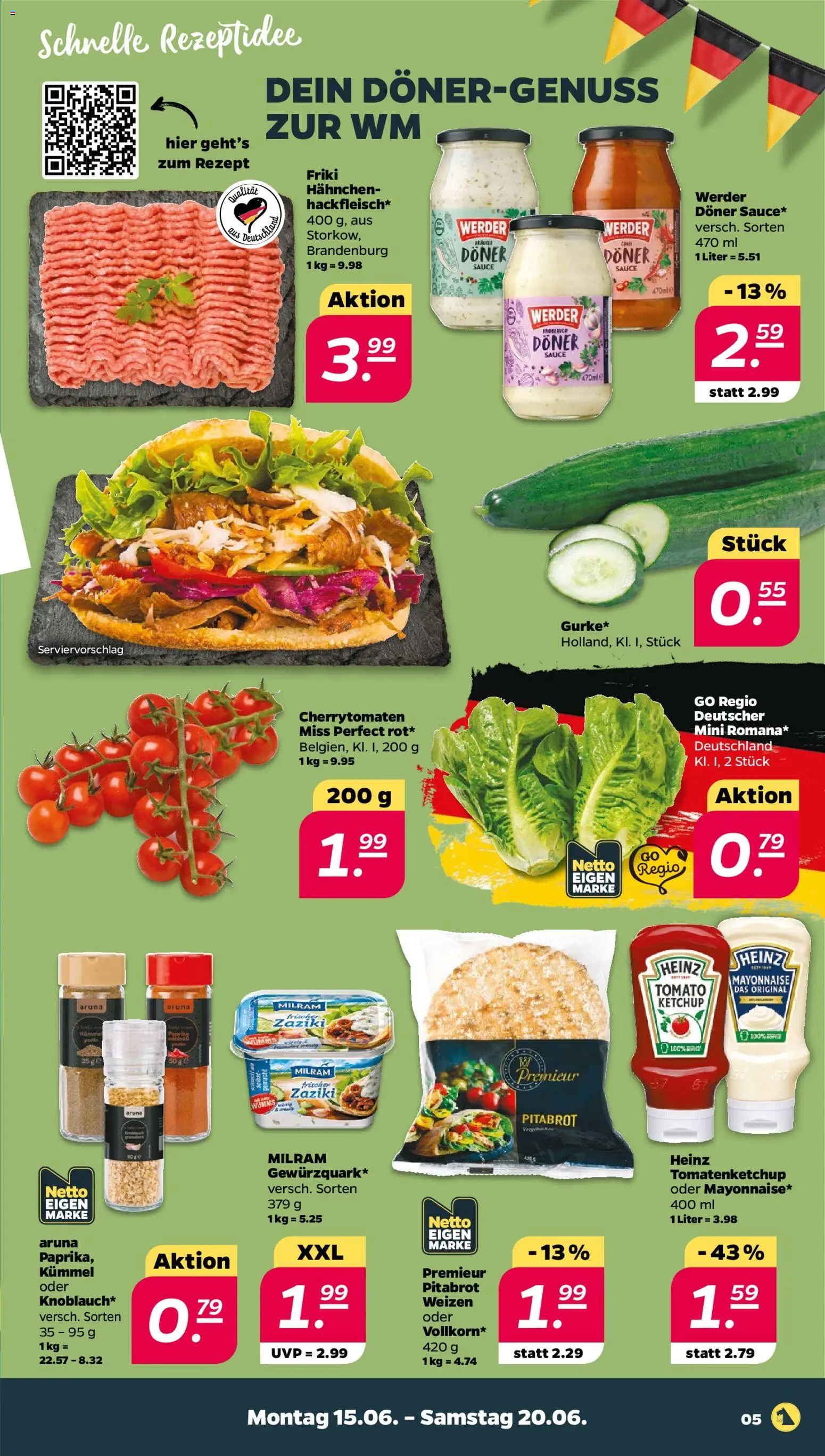 Netto Prospekt – gültig ab 15.06.2026 | Seite: 5 | Produkte: Hahnchen, Mayonnaise, Milram, Ketchup