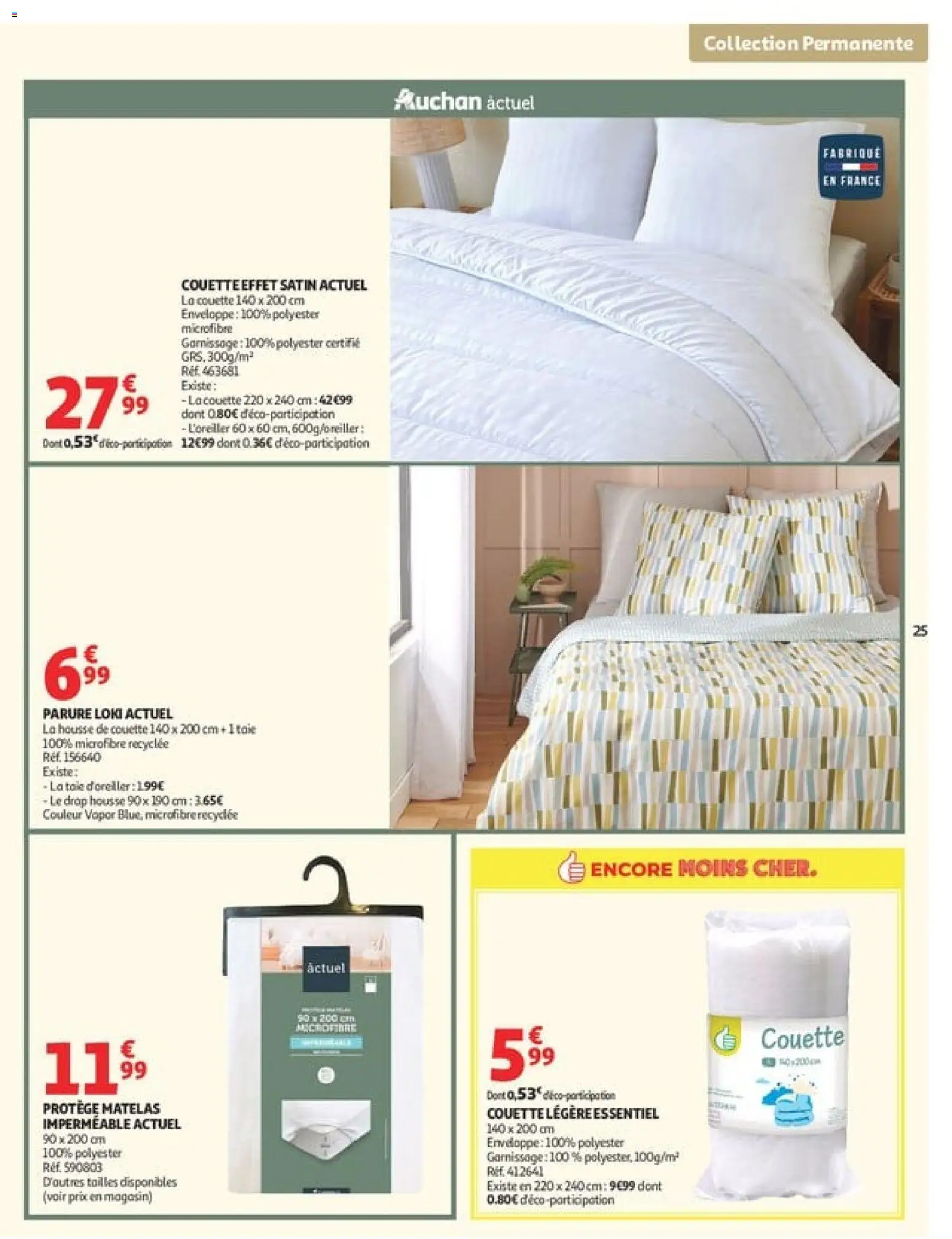 {H1} | Page: 25 | Produits: Taie d'oreiller, Matelas, Housse de couette, La couette