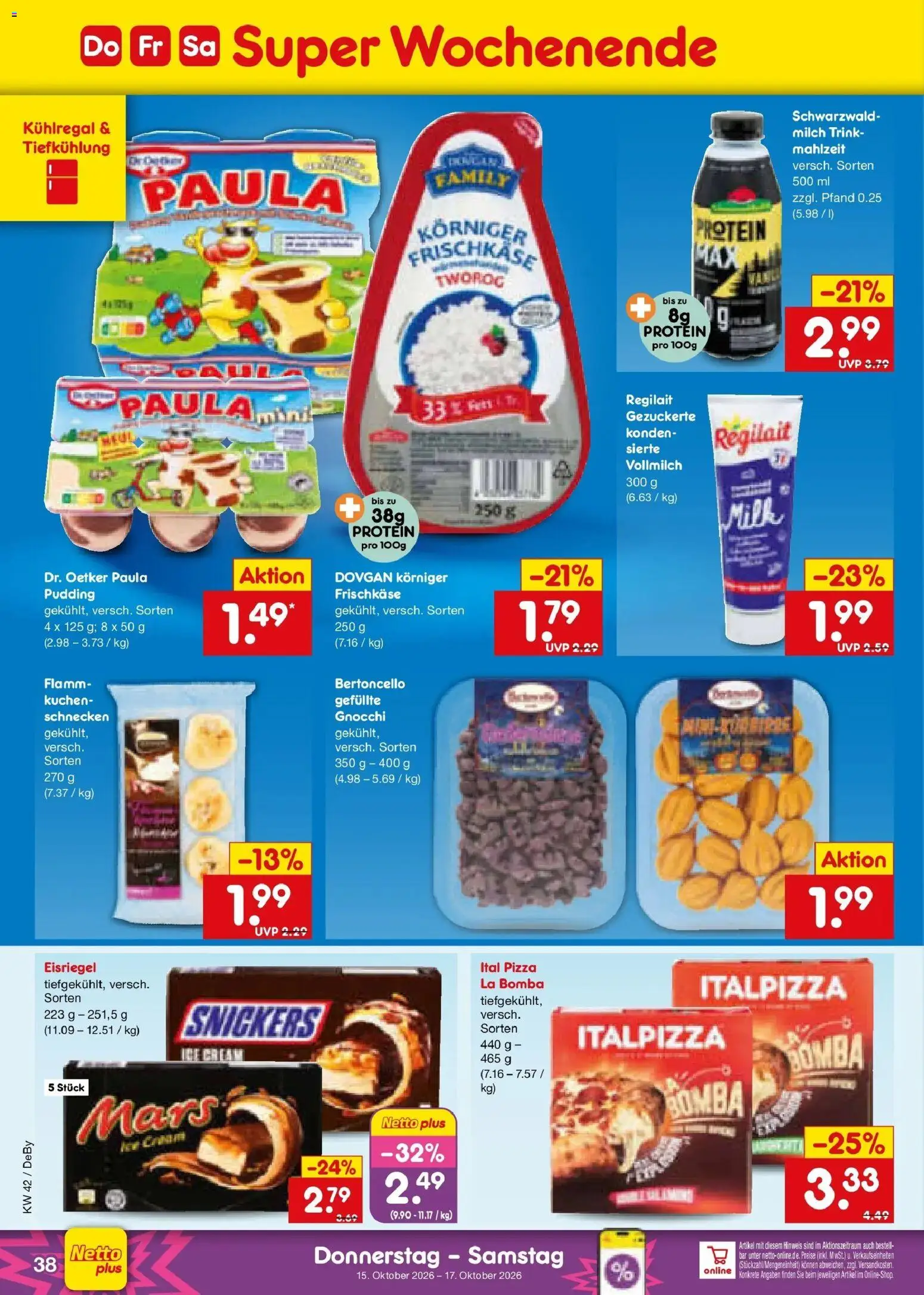 Netto Marken-Discount Prospekt Buttenwiesen (ab 12.10.2026) » Angebote | Seite: 52 | Produkte: Gnocchi, Milch, Pudding, Pizza
