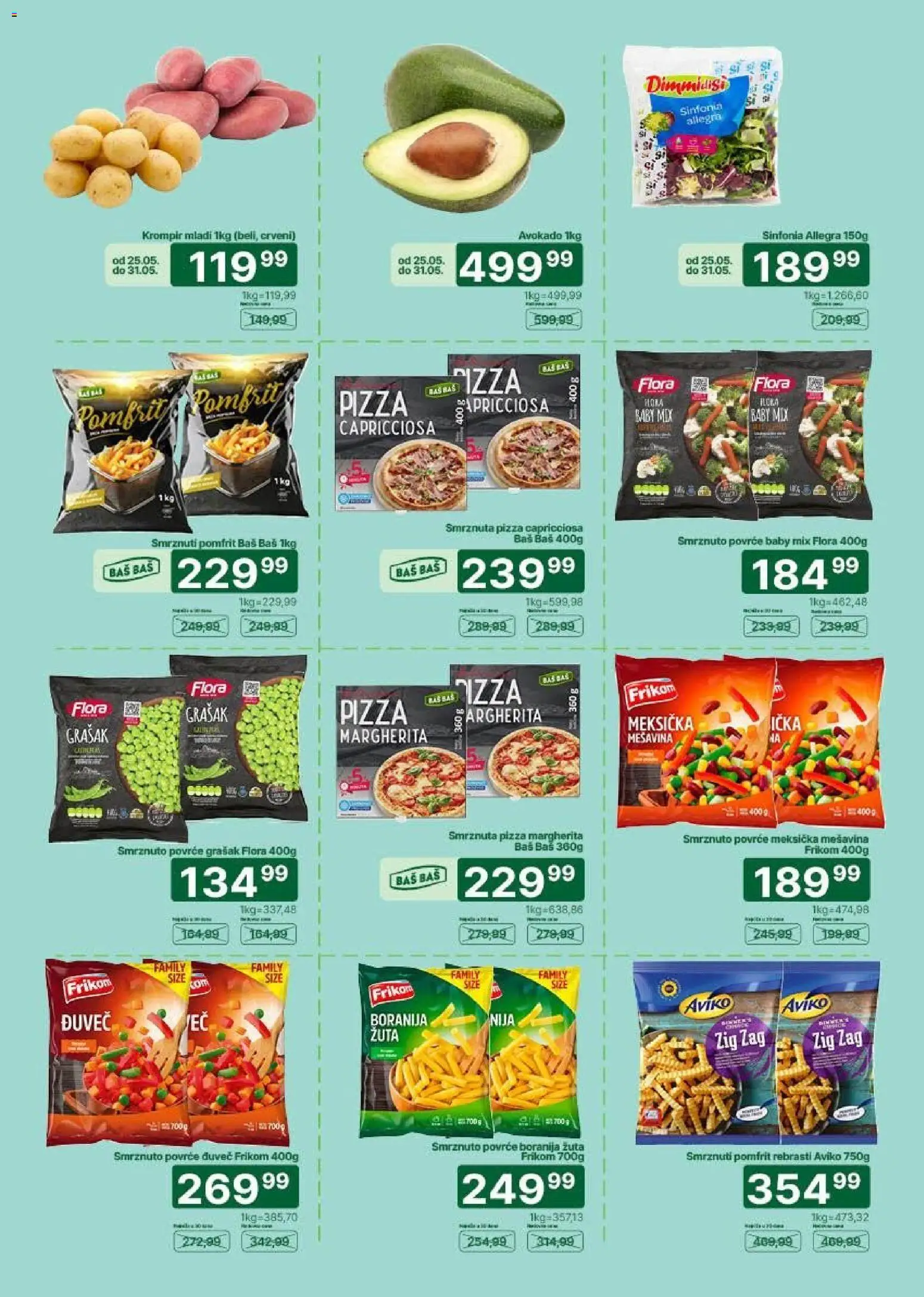 Univerexport katalog - važi od 25.05.2026 | Strana: 2 | Proizvode: Grašak, Krompir, Avokado, Pomfrit