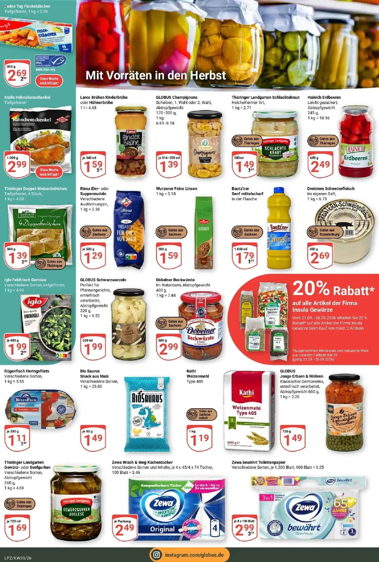 Globus Prospekt Leipzig (ab 21.09.2026) » Angebote online | Seite: 21 | Produkte: Mais, Eier, Champignons, Erdbeeren