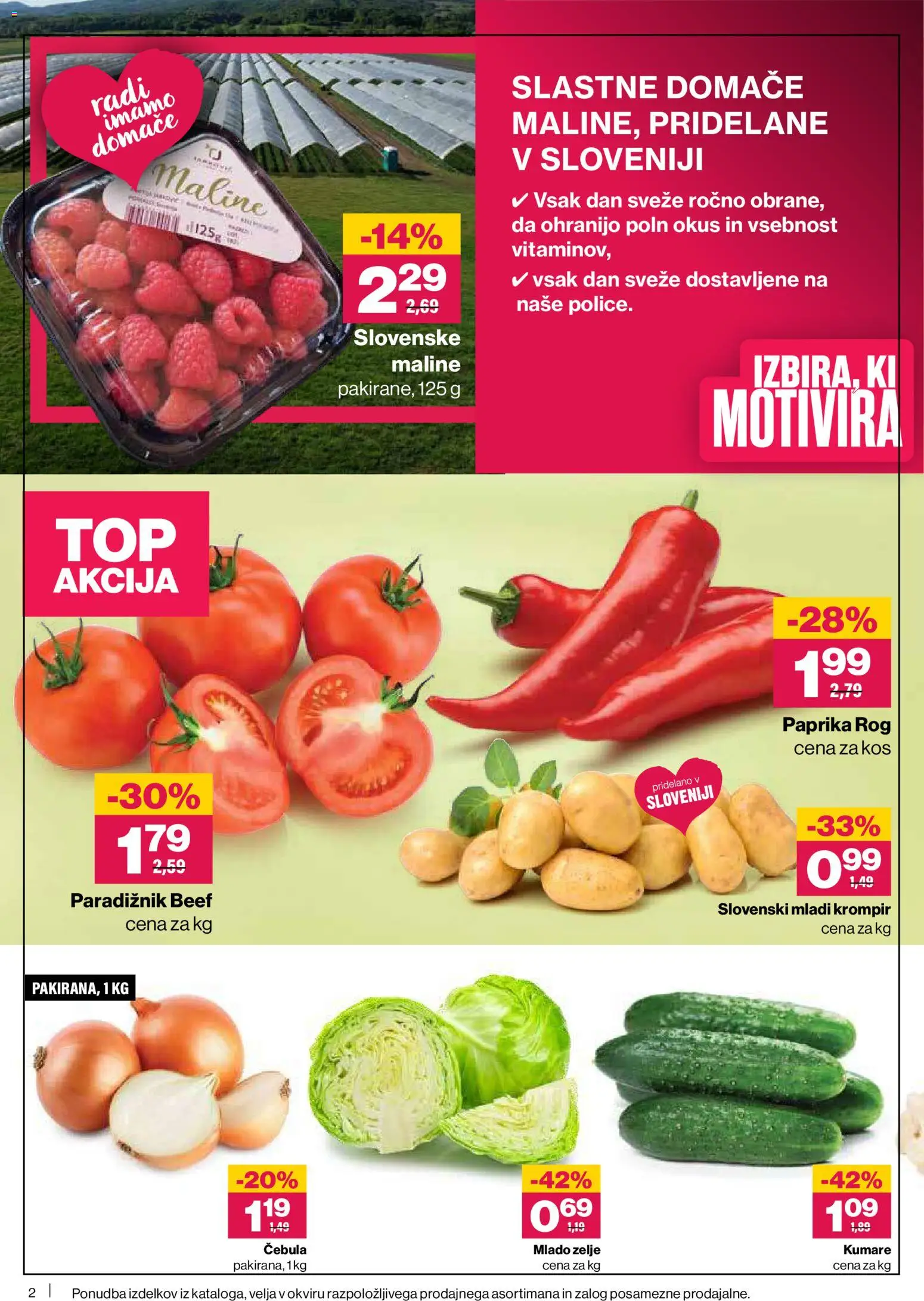 Novi Mercator katalog ponudbe – veljaven od 18.06.2026 | Stran: 2 | Izdelki: Kos, Paradiznik, Maline, Krompir