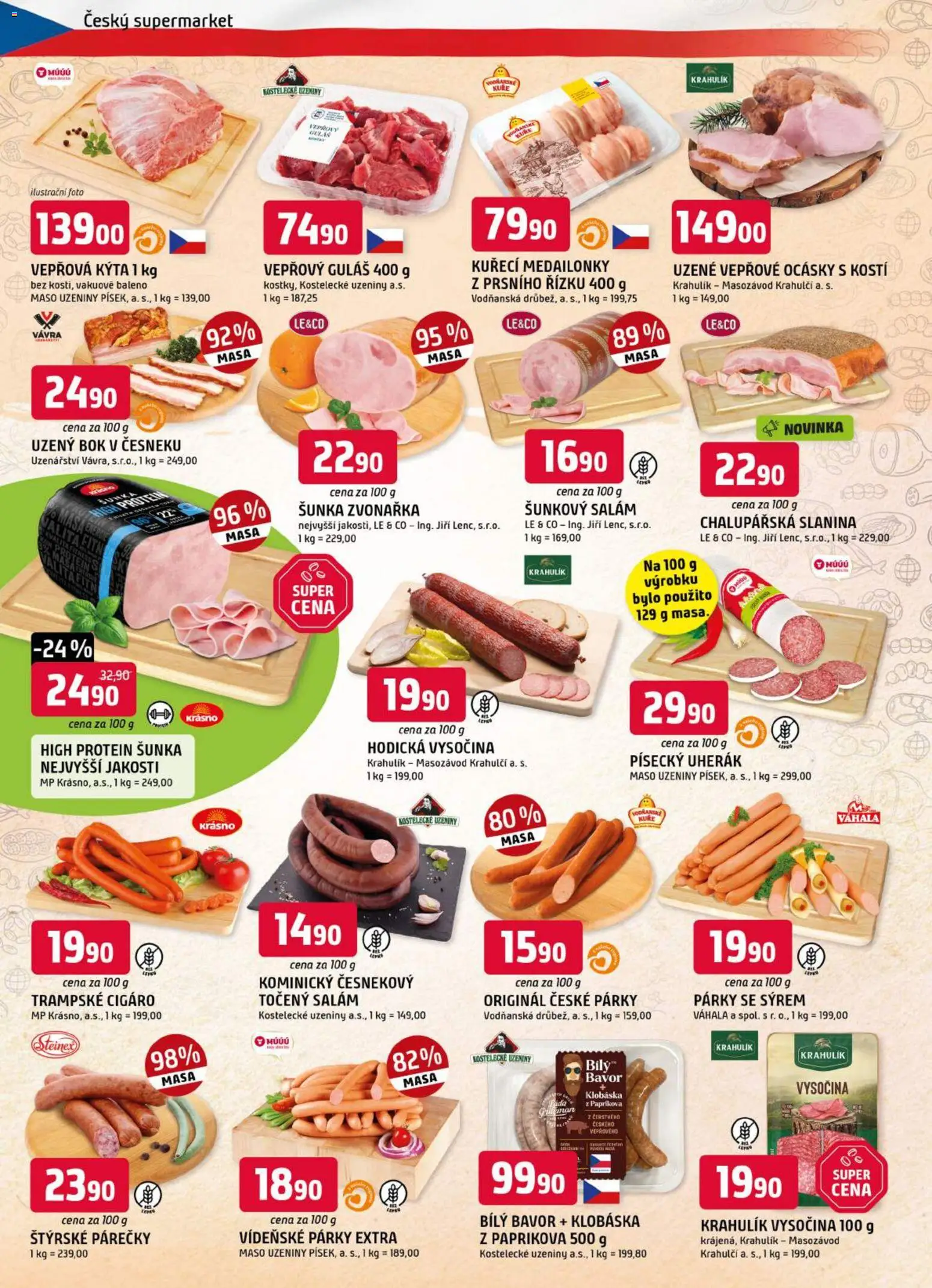 Trefa leták od 08.07.2026 | Strana: 2 | Produkty: Guláš, Kuře, Vepřová Kýta, Protein