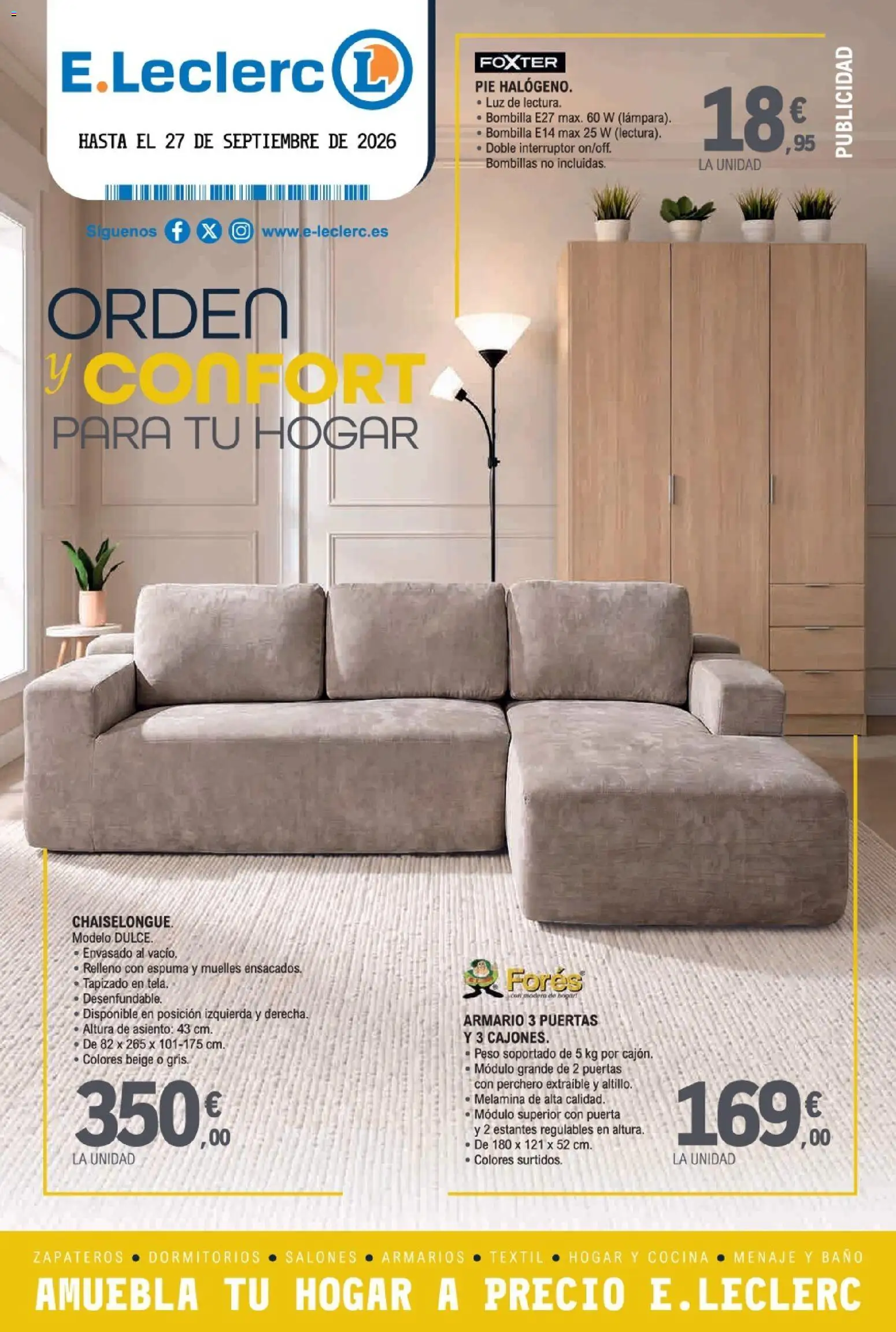 E.Leclerc Ciudad Real │ válido desde el 31/08/2026 | Página: 1 | Productos: Perchero, Bombilla, Peso, Baño