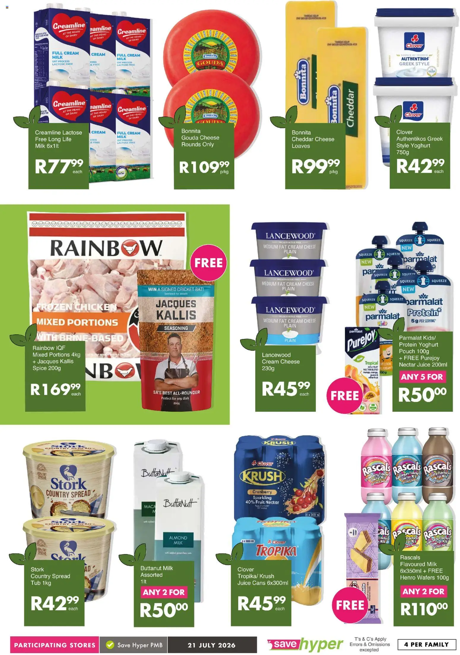 New Save catalogue – valid from 21/07/2026 | Page: 10 | Products: Cheese, Chicken, Seasoning, Cream