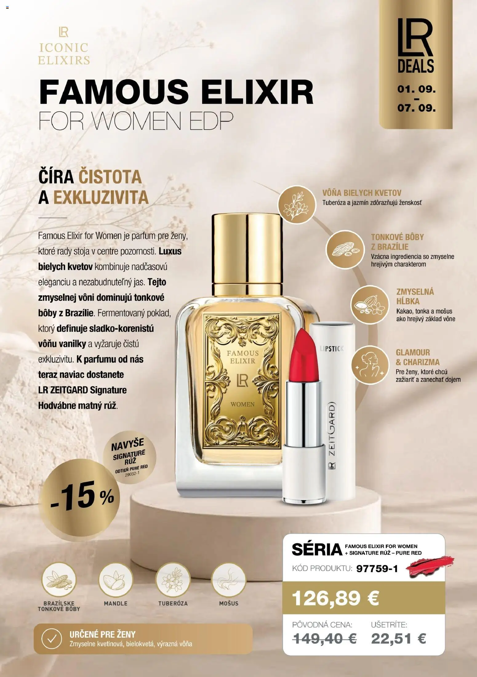 Nové LR akcie – leták je platný od 01.09.2026 | Strana: 15 | Produkty: Mandle