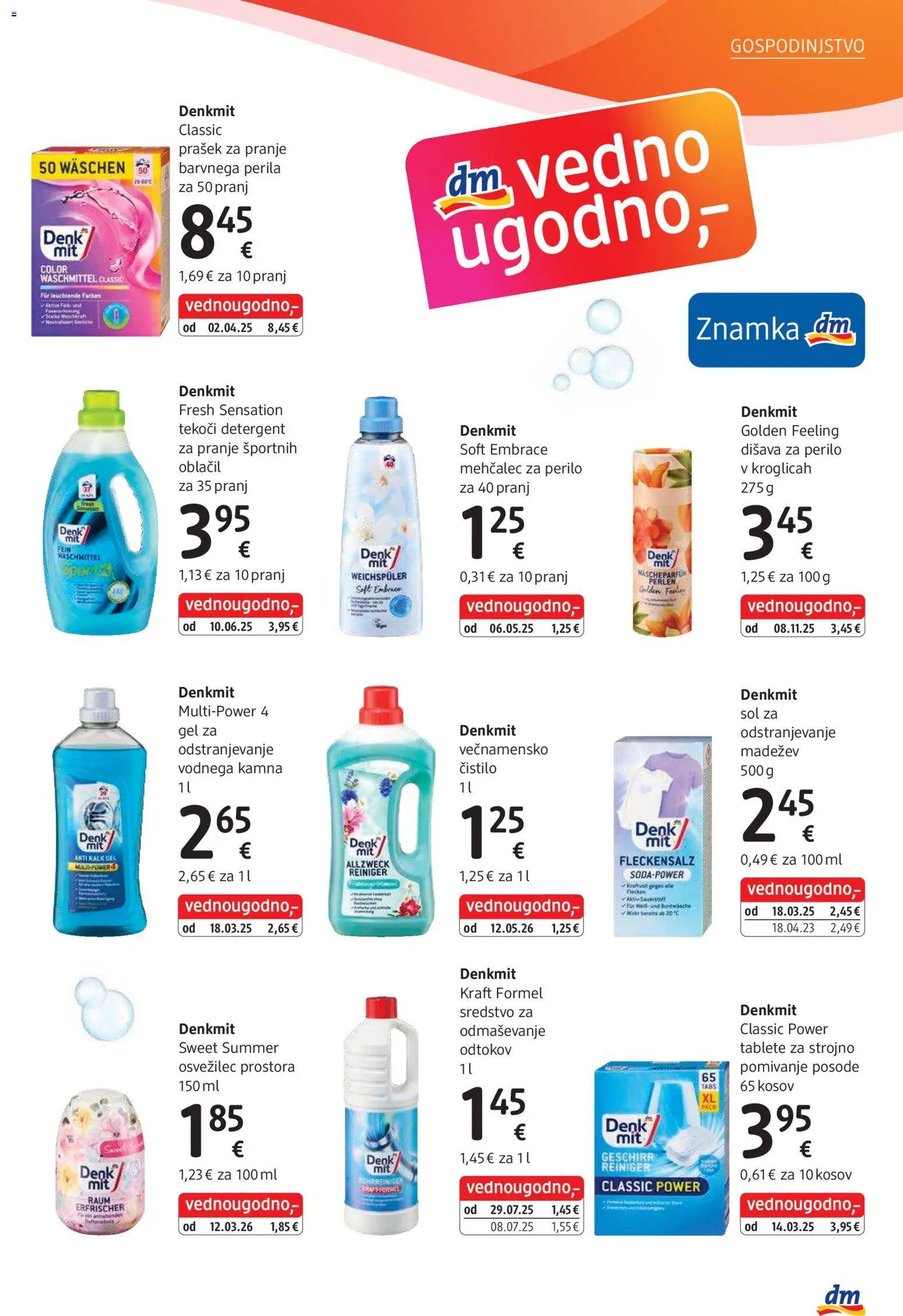 Novi DM Drogerie Markt katalog ponudbe – veljaven od 01.09.2026 | Stran: 29 | Izdelki: Mehčalec, Mehcalec za perilo, Detergent, Sol