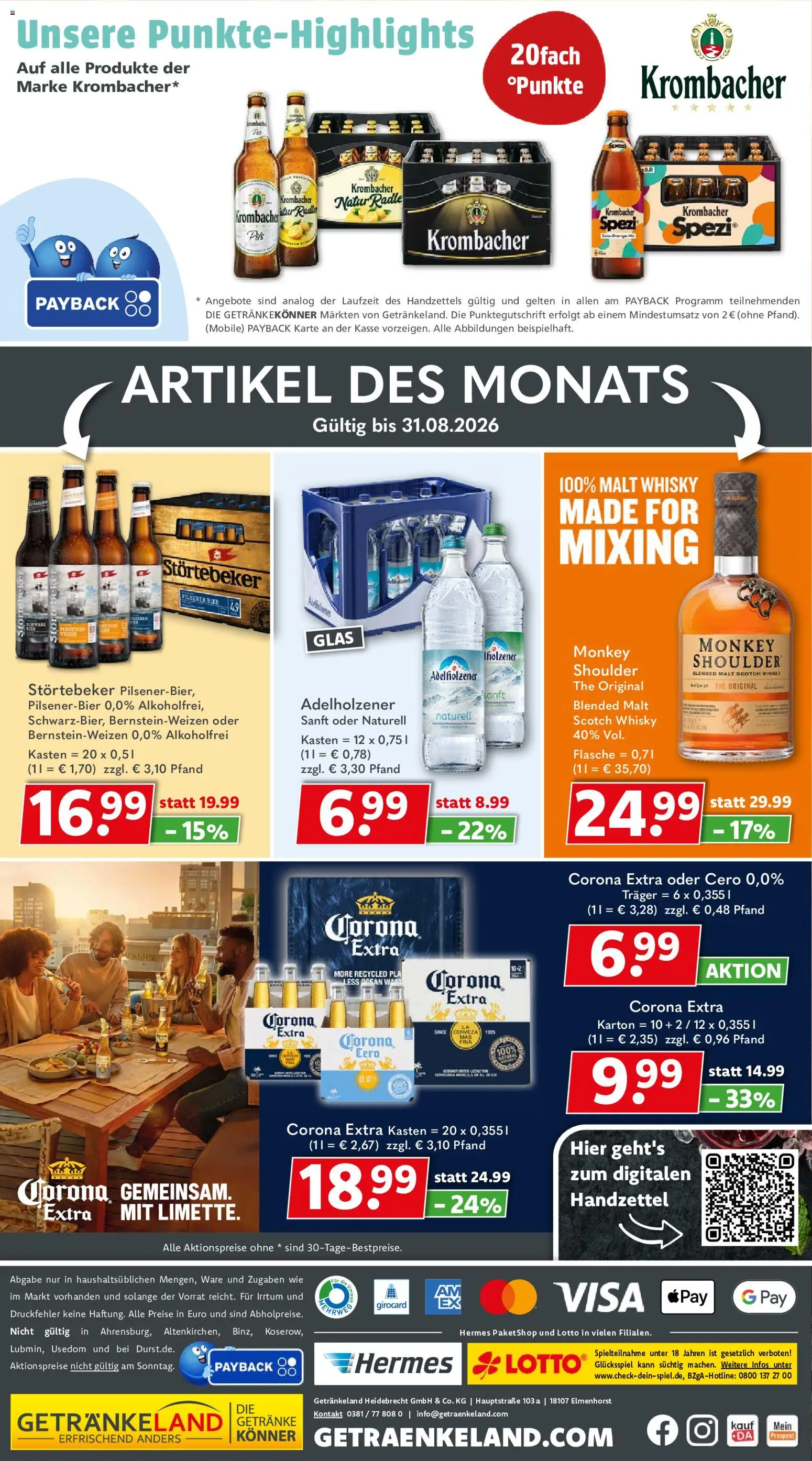 Getränkeland Prospekt – gültig ab 03.08.2026 | Seite: 10 | Produkte: Whisky, Adelholzener, Krombacher