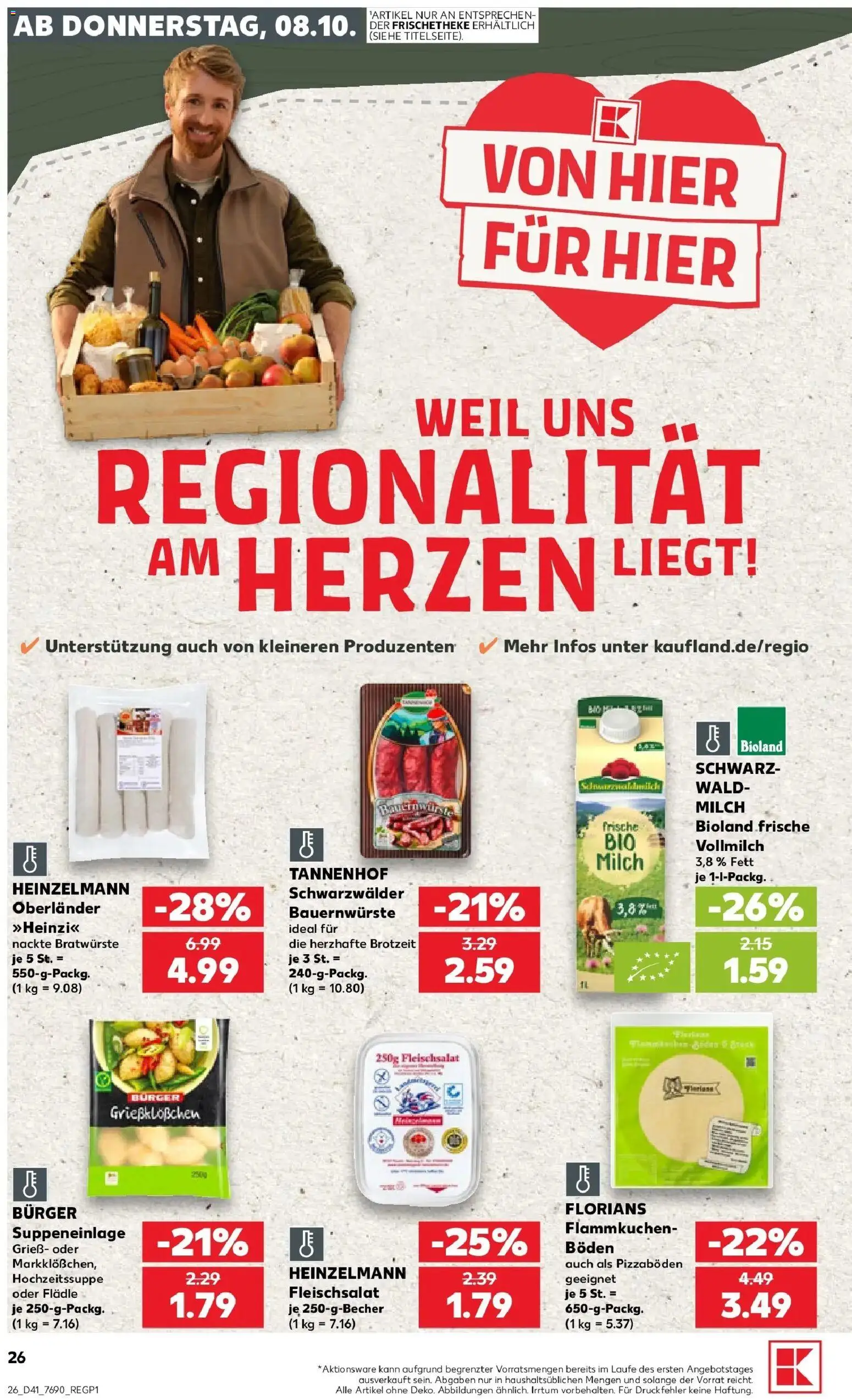 Prospekt Kaufland ab 05.10.2026 » Angebote Online zum Blättern | Seite: 36 | Produkte: Grieß, Milch, Burger