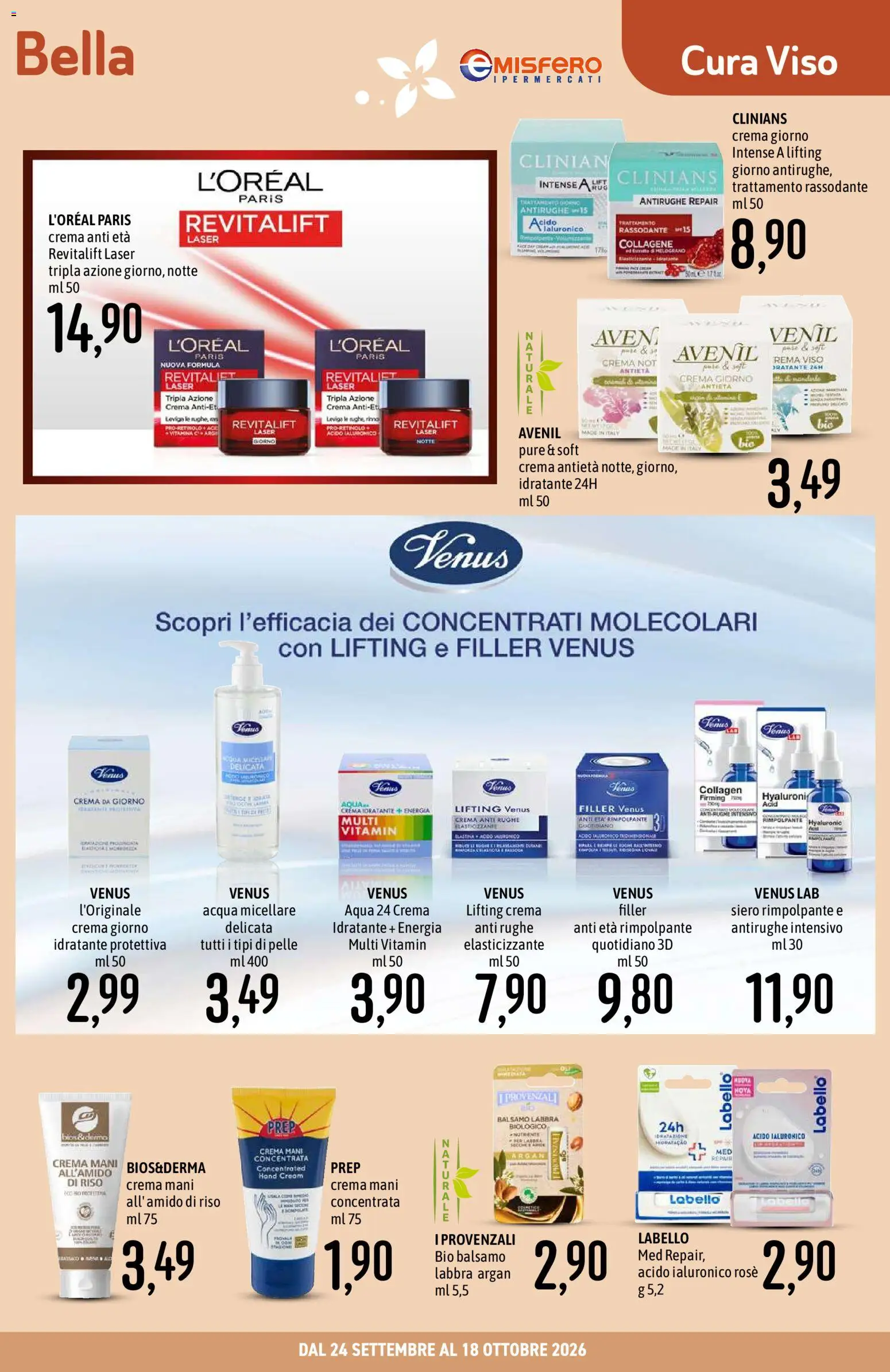Volantino Emisfero del 24/09/2026 | Pagina: 5 | Prodotti: Balsamo, Acqua micellare, Riso, Acqua