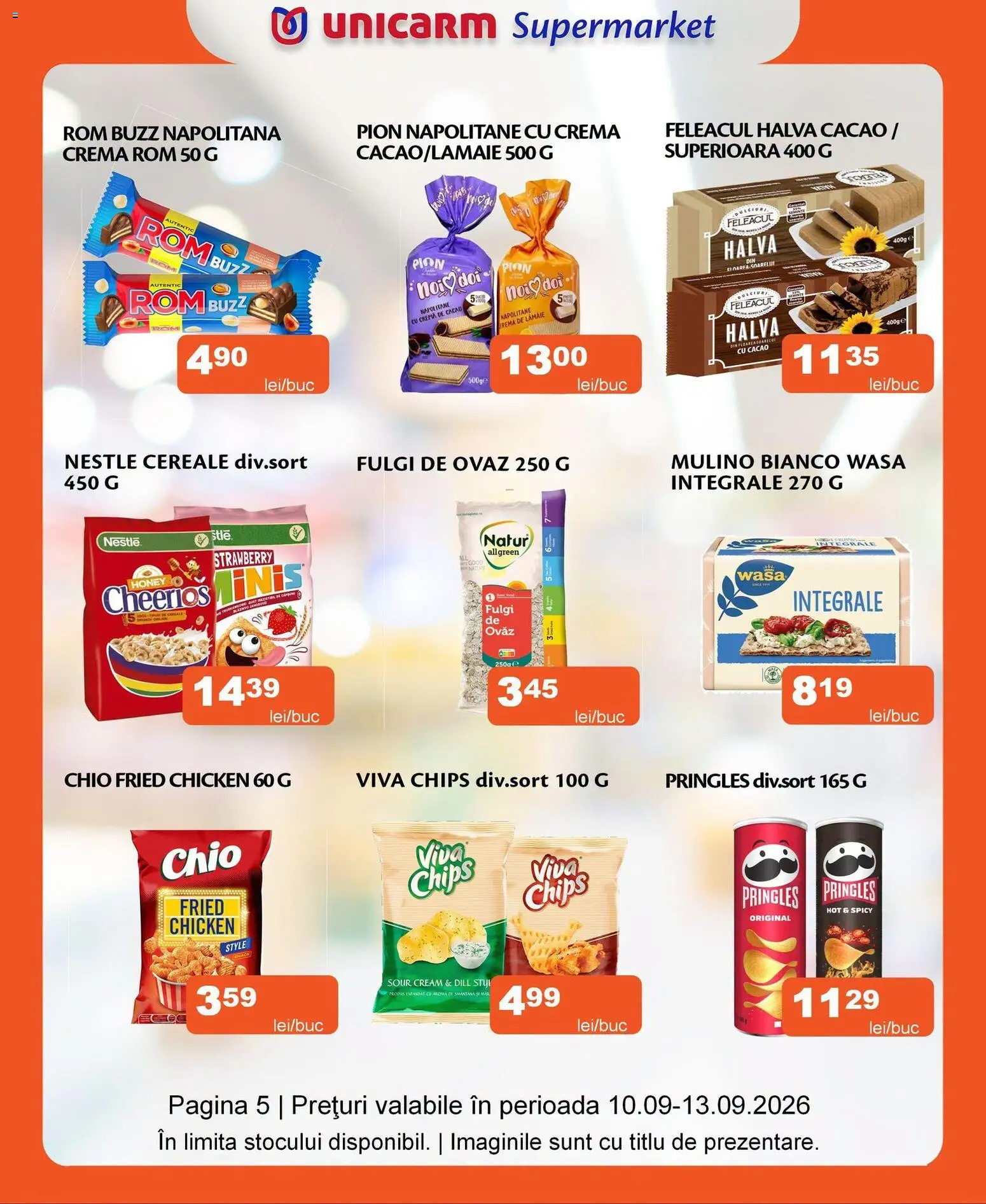 Noul catalog Unicarm – valabil de la 10.09.2026 | Pagină: 5 | Produse: Style, Cremă, Rom, Cereale