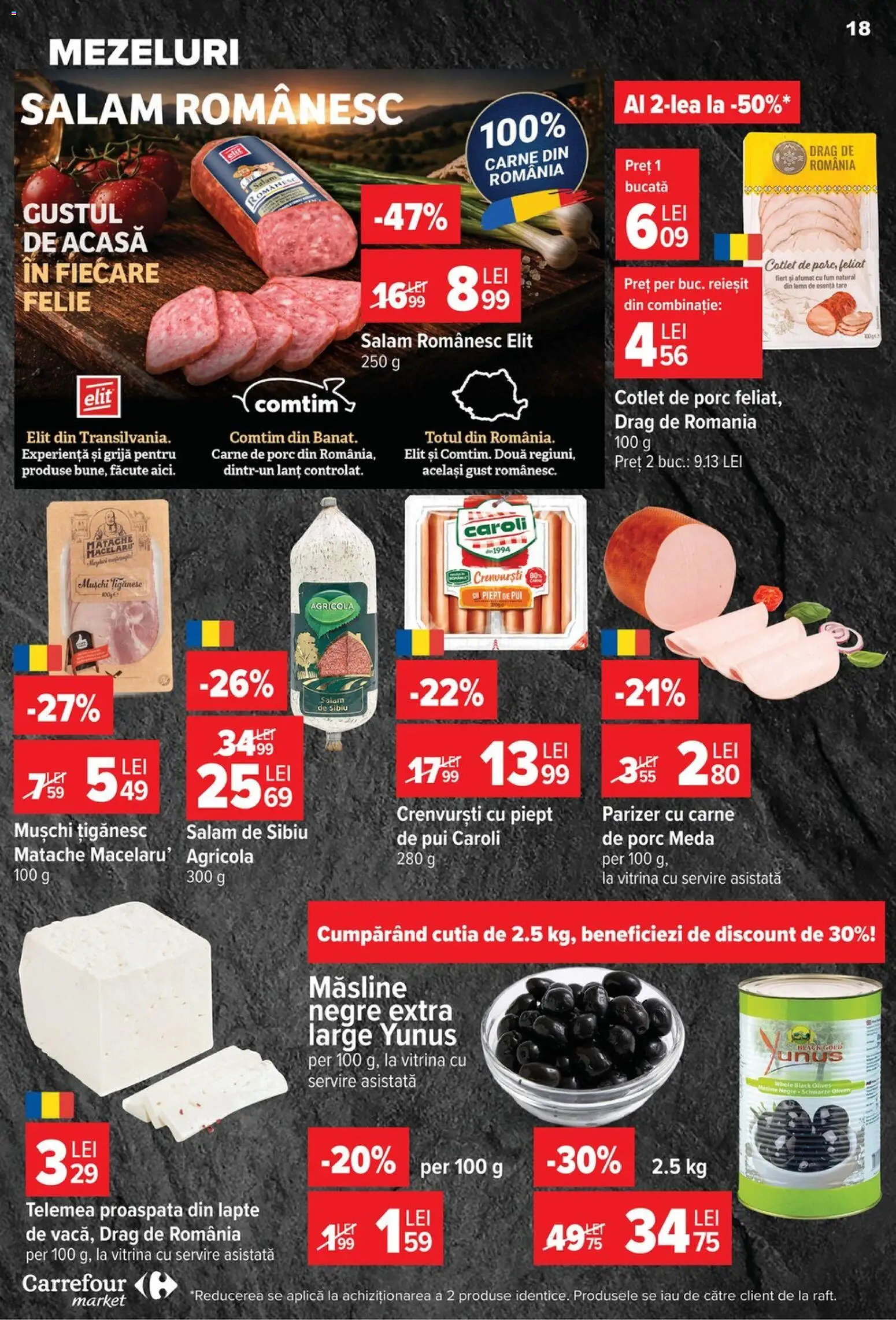 Noul catalog Carrefour – valabil de la 22.07.2026 | Pagină: 18 | Produse: Vitrină, Lapte, Carne De Porc, Parizer