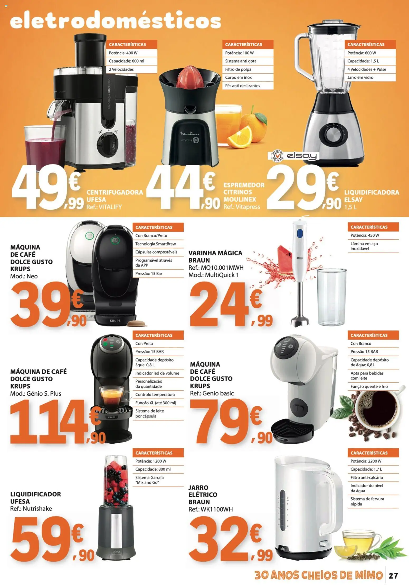 E.Leclerc folheto Bebidas, Gelados e Iogurtes │ válido de 16.06.2026 | Página: 27 | Produtos: Agua, Espremedor, Café, Dolce gusto