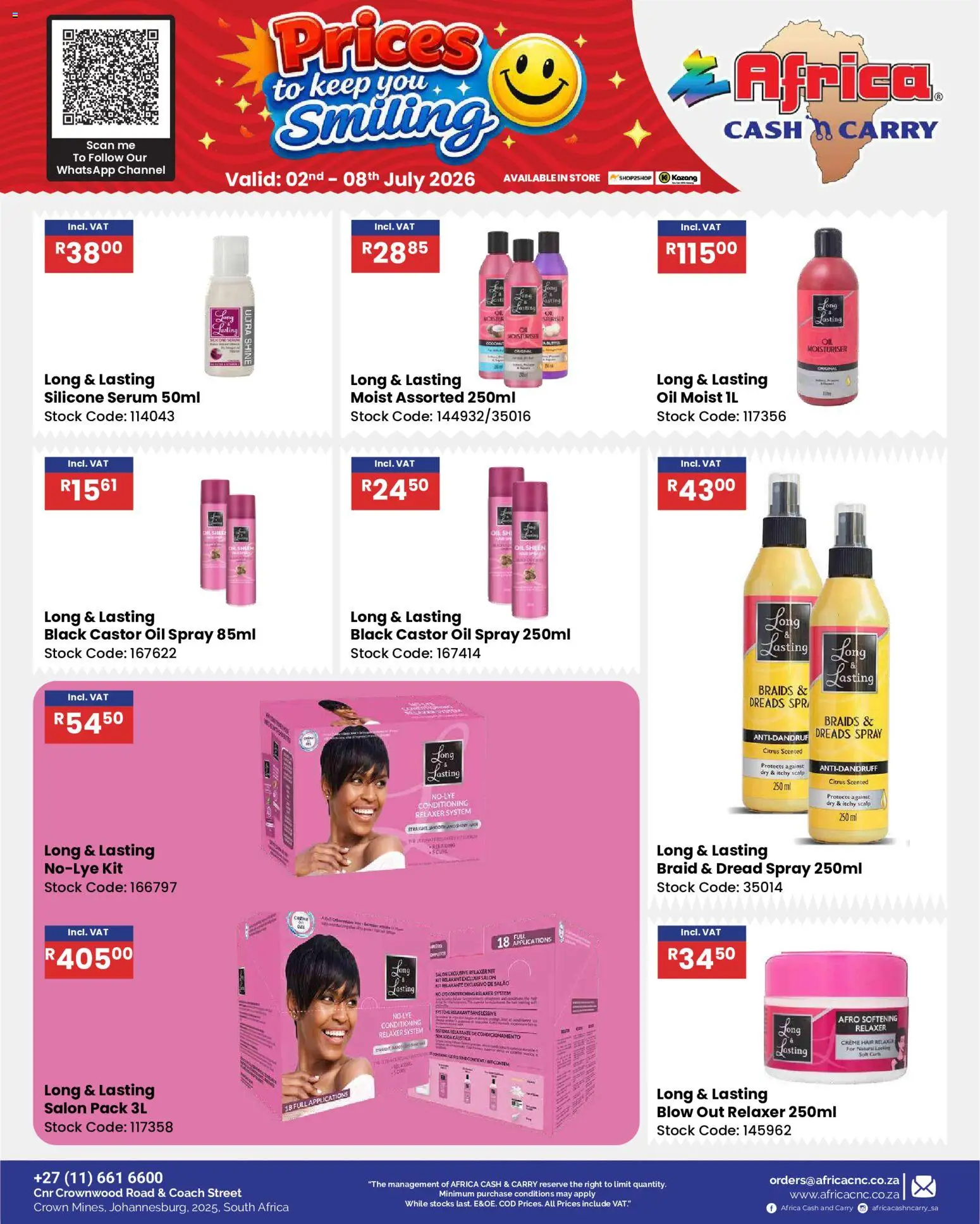 New Africa Cash & Carry catalogue – valid from 02/07/2026 | Page: 59 | Products: Serum, Oil, Silicone, Relaxer