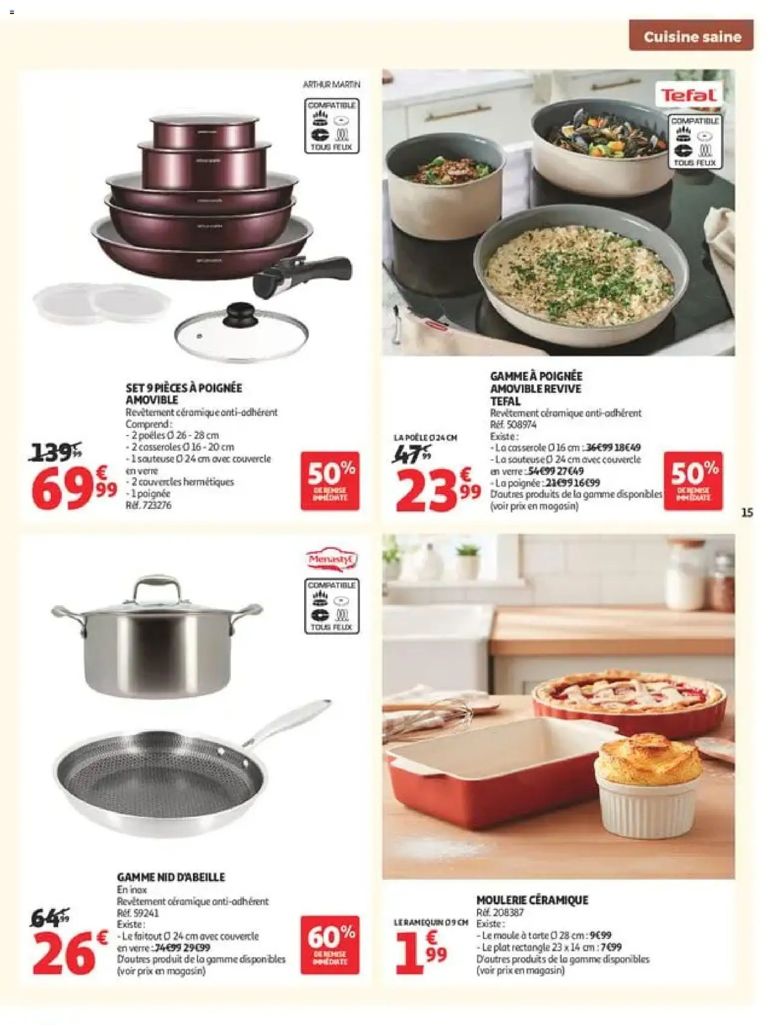 {H1} | Page: 15 | Produits: Couvercle, Faitout, Casseroles, Tefal
