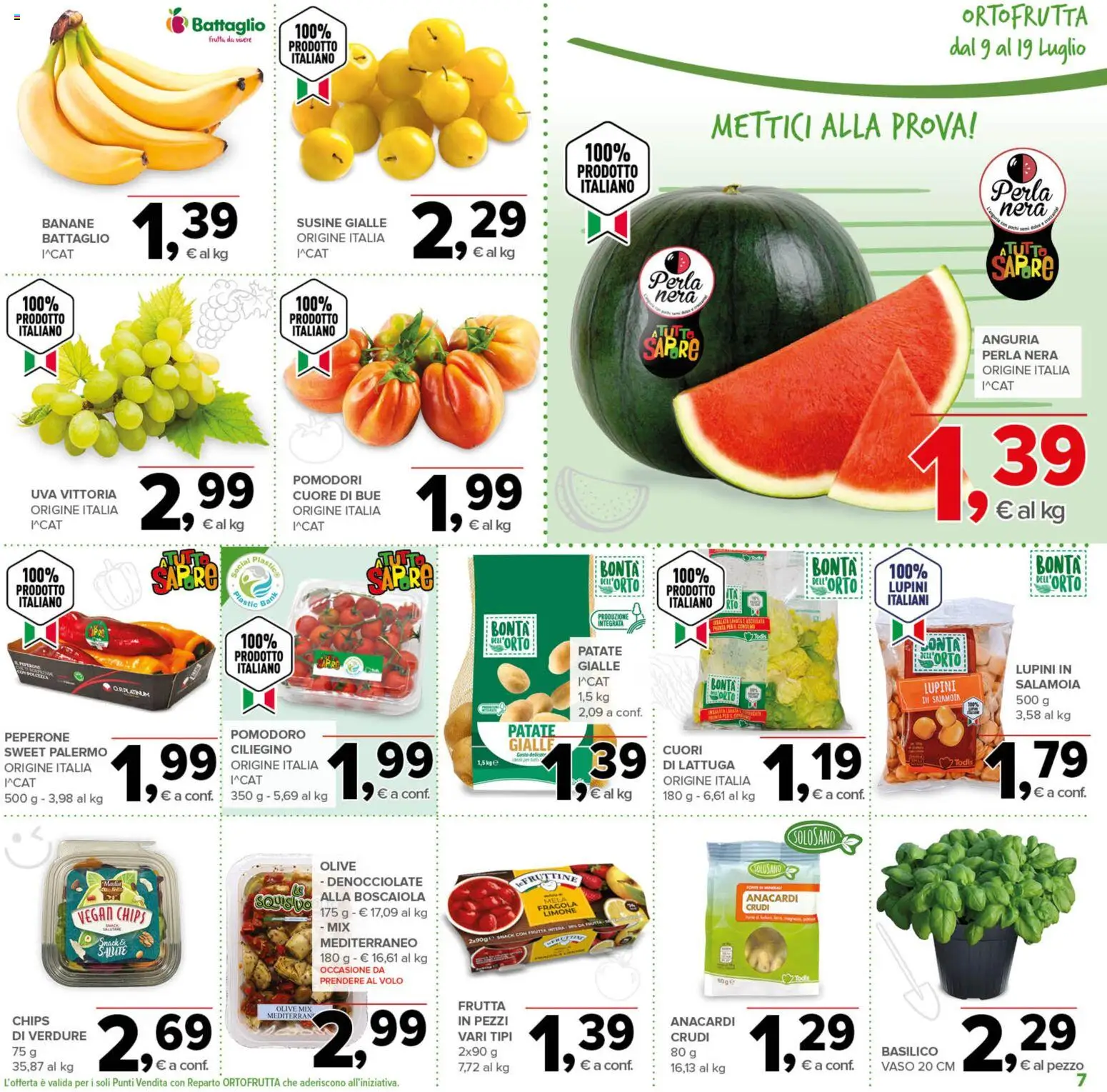 Volantino Todis del 09/07/2026 | Pagina: 7 | Prodotti: Patate, Frutta, Pomodoro, Anguria