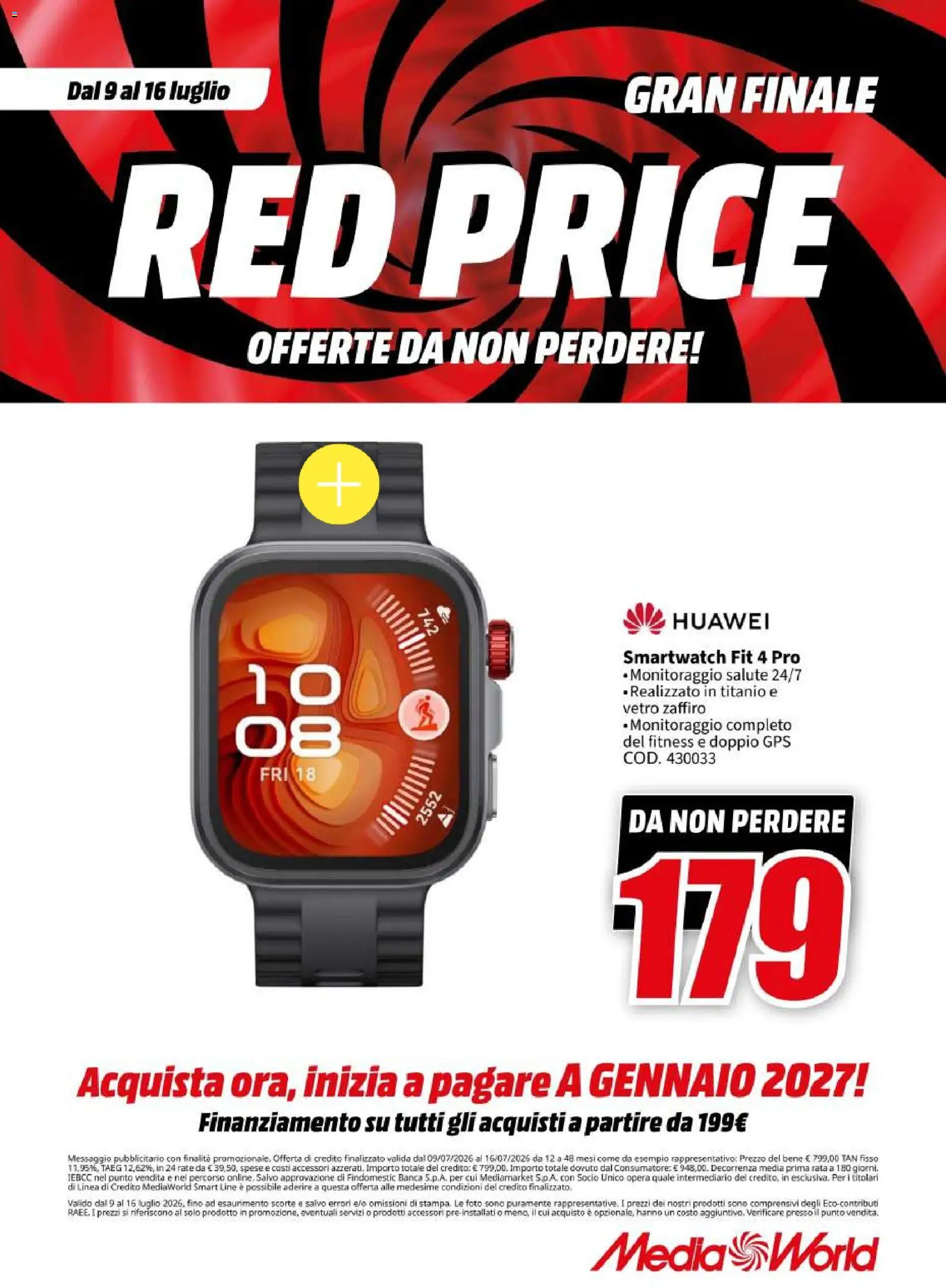 Volantino Media World del 09/07/2026 | Pagina: 37 | Prodotti: Huawei, Smartwatch