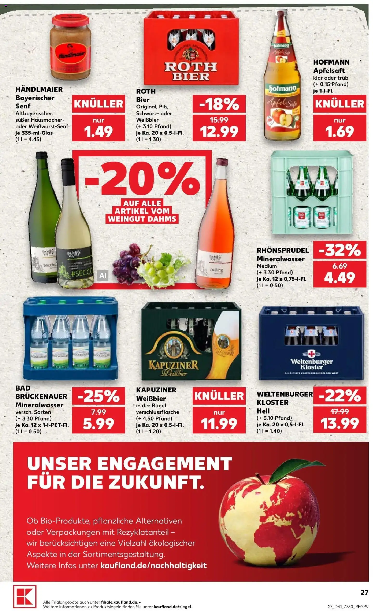 Prospekt Kaufland ab 08.10.2026 » Angebote Online zum Blättern | Seite: 27 | Produkte: Bier, Äpfel, Apfelsaft, Mineralwasser