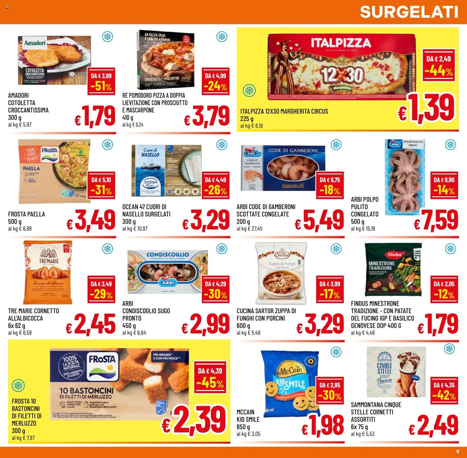 Volantino A&O del 16/09/2026 | Pagina: 9 | Prodotti: Pomodoro, Funghi, Sugo, Paella